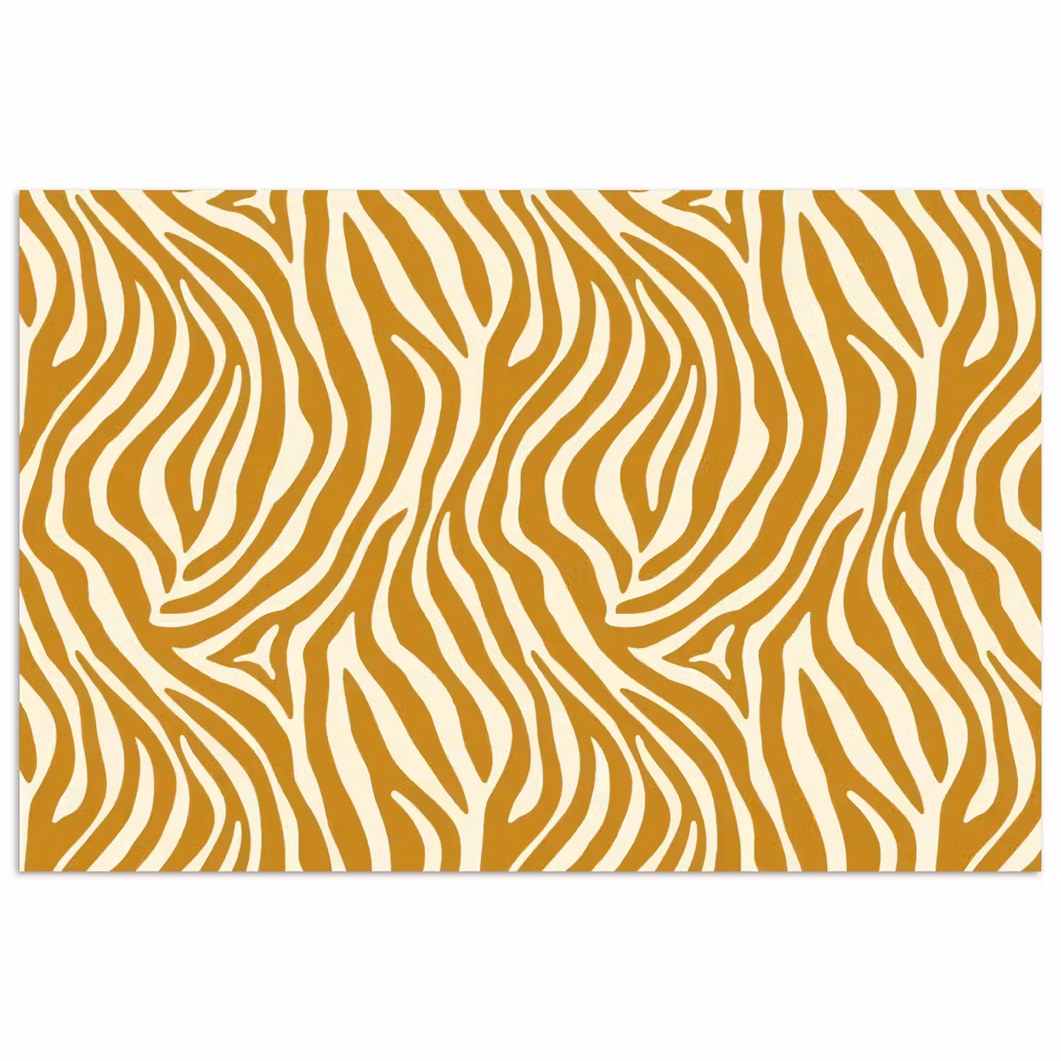 Zebra - Klassiek - Oker - Geel poster papier klein 62 -3d