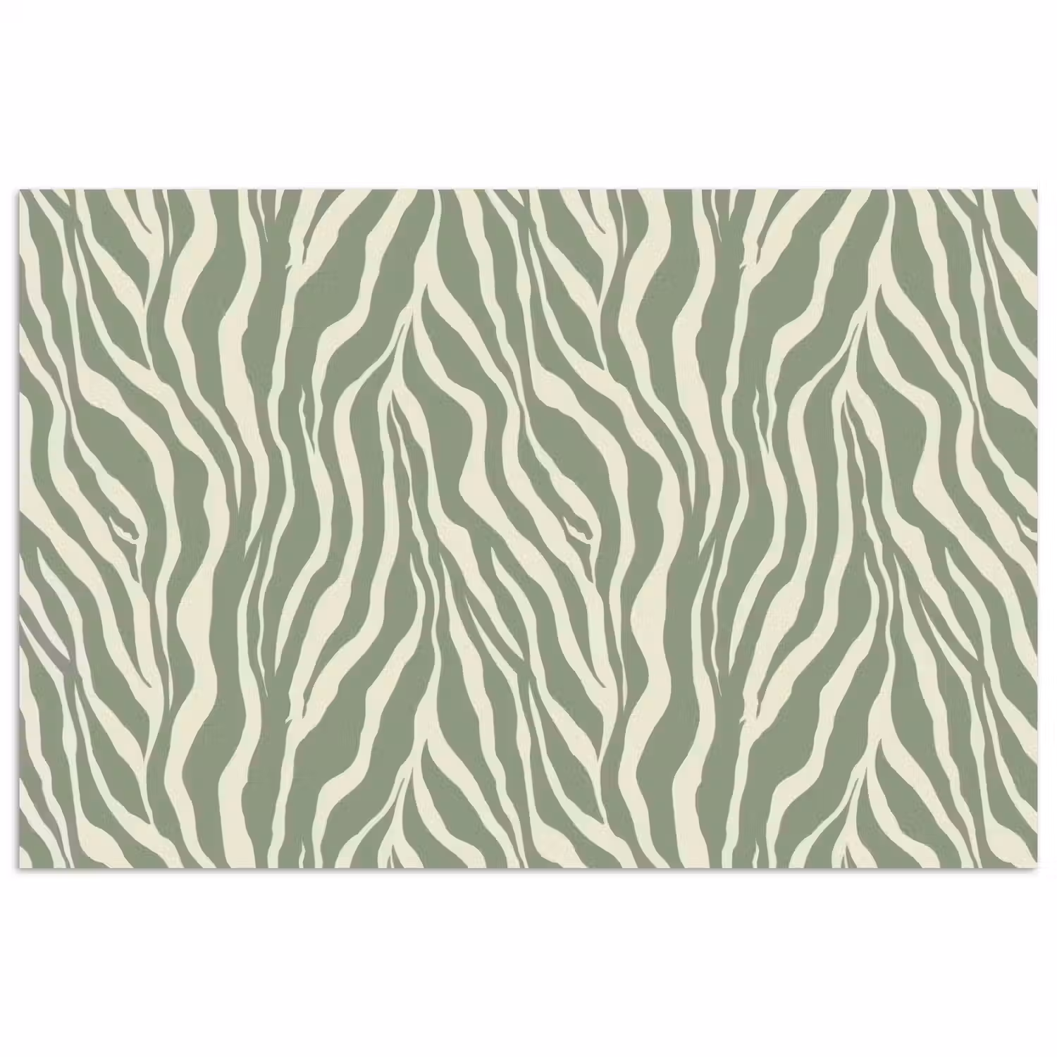Zebra - Motief - Groen poster papier klein 62 -3d