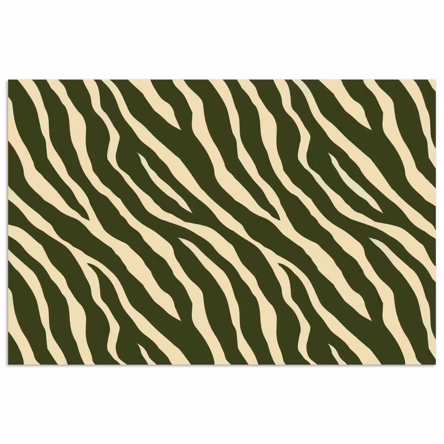 Zebra - Patroon - Groen poster papier klein 62 -3d