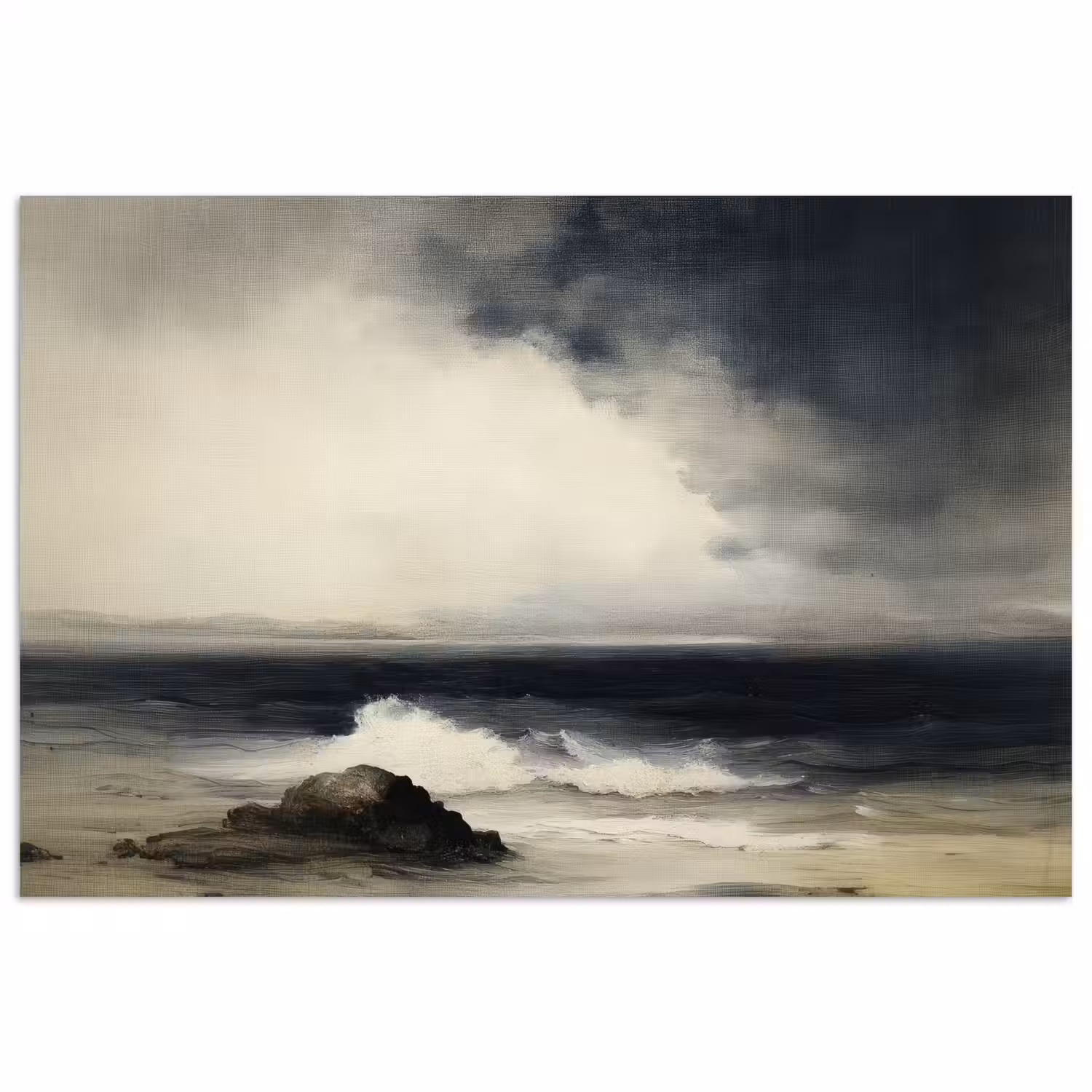 Zee - Rotsen - Storm poster papier klein -3d