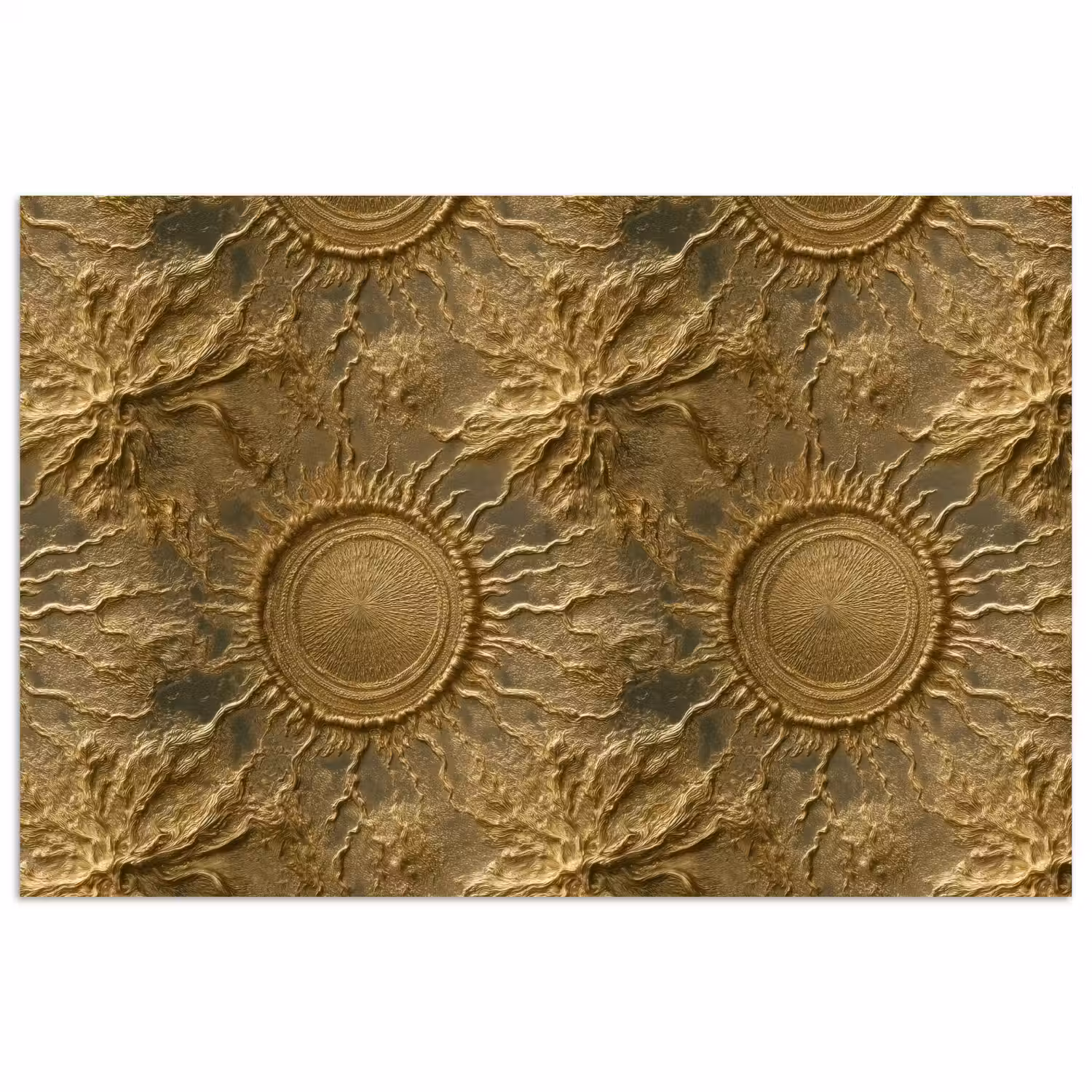 Zon - Reliëf - Antiek - Goud poster papier klein 62 -3d