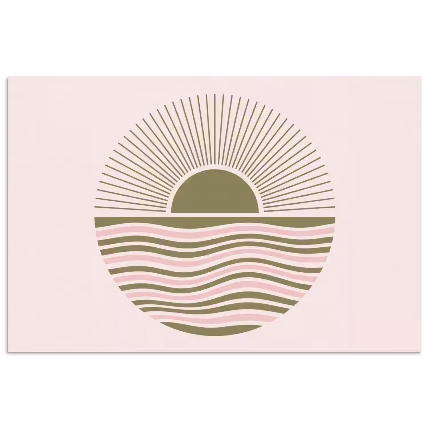 Zon - Zee - Abstract - Modern - Roze poster papier klein -3d