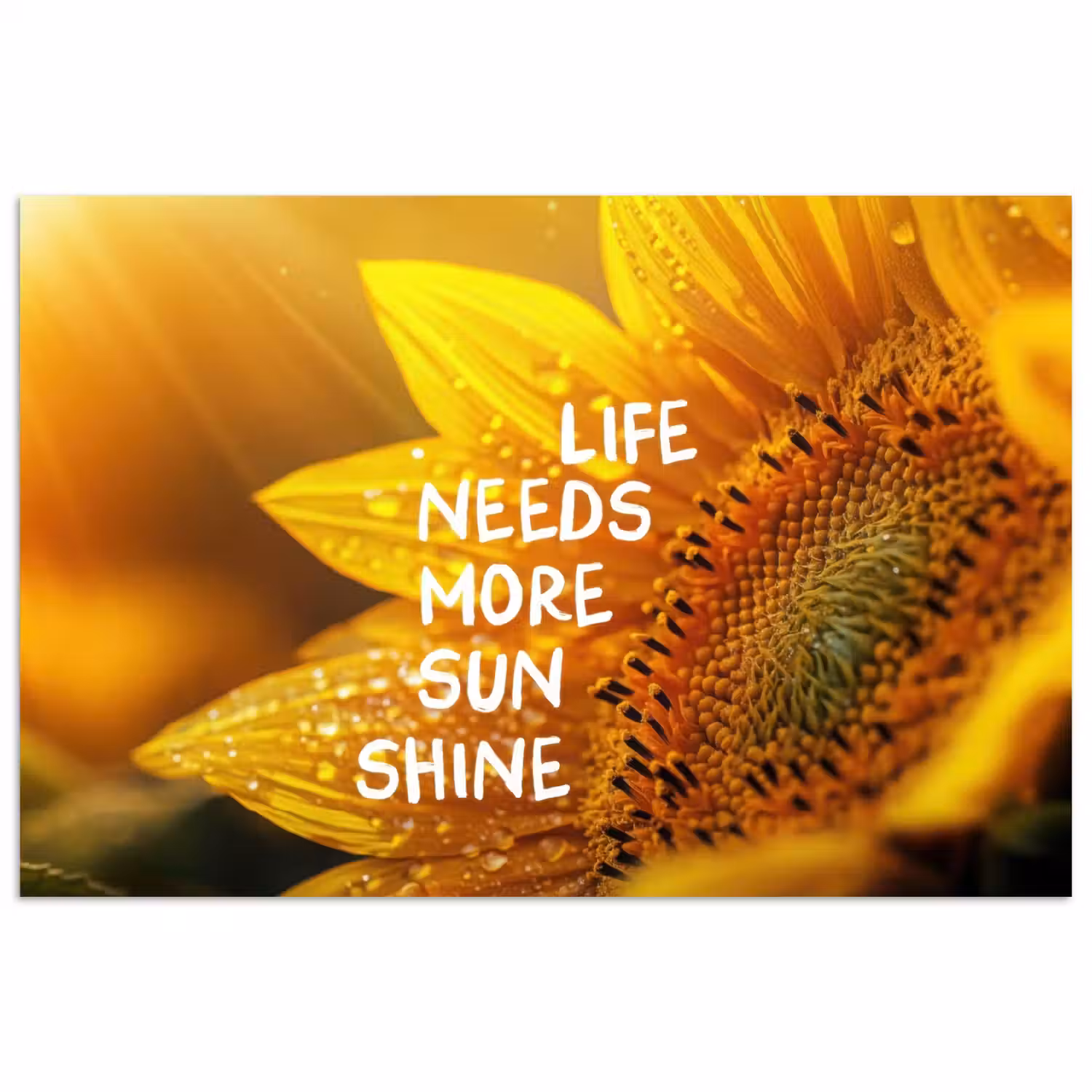 Zonnebloem - Close up - Geel - Quote poster papier klein -3d