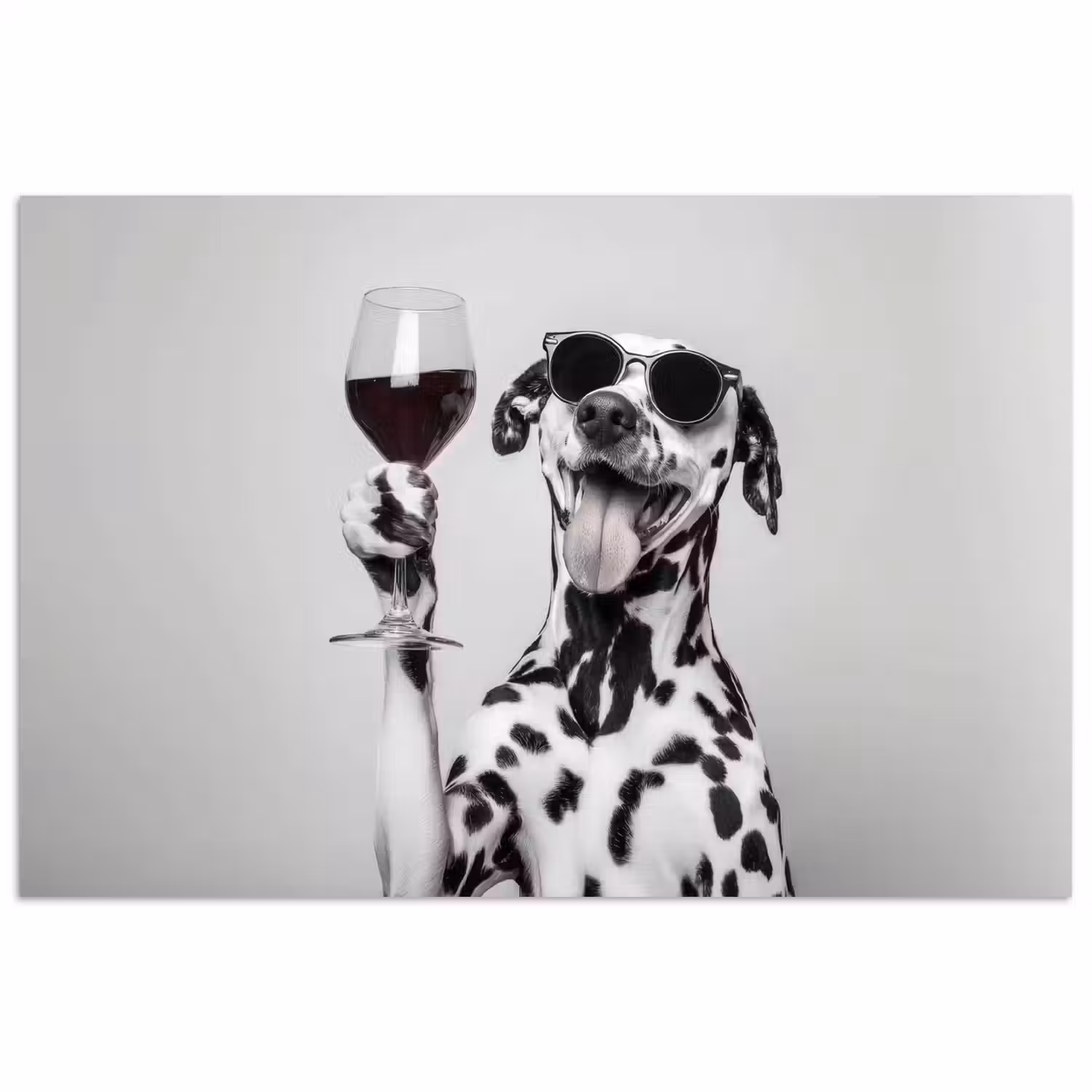 Zonnebril - Dalmatiër - Wijnglas - Tong poster papier klein -3d