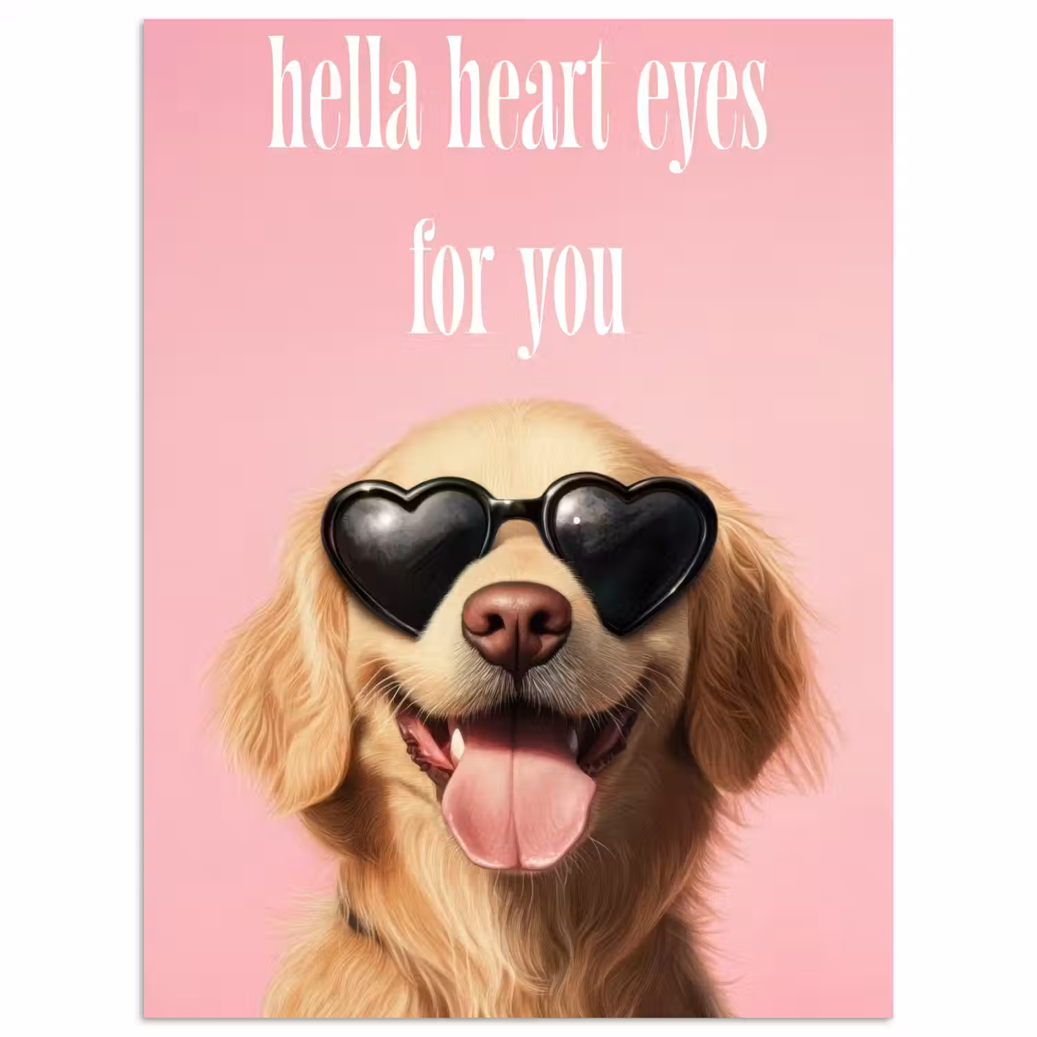 Zonnebril - Hartjes - Hond - Valentijn poster papier klein -3d