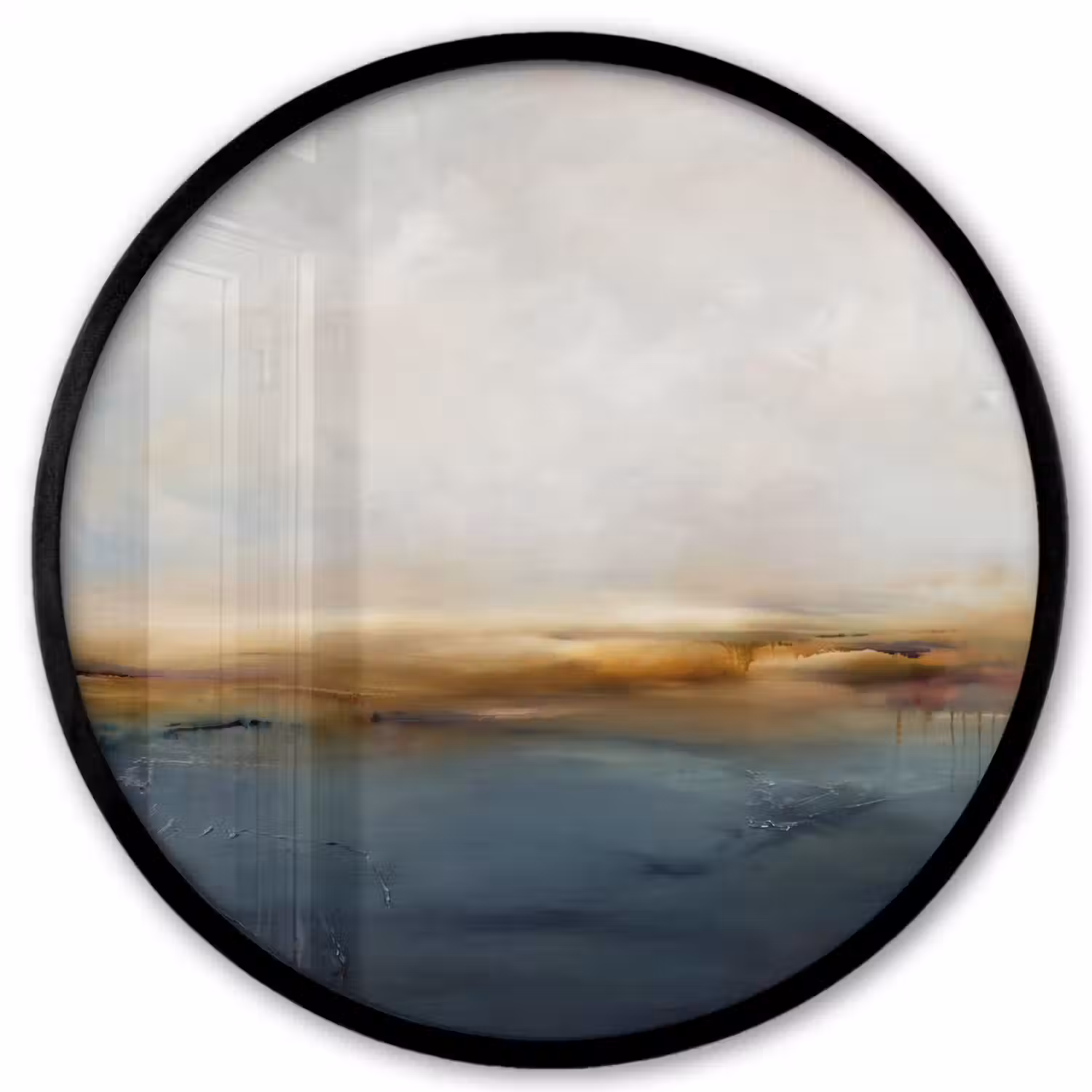 Abstract - Horizon - Water - Modern - Beige Fotolijst rond zonder passe partout klein -3d