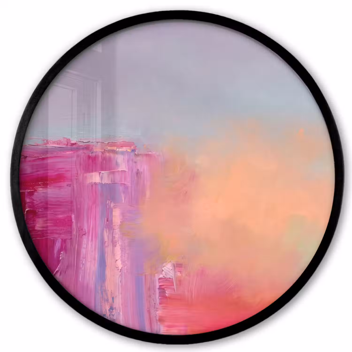 Abstract - Kleuren - Modern - Roze Fotolijst rond zonder passe partout klein -3d