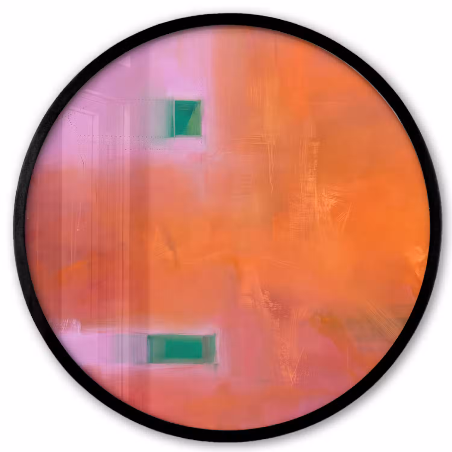 Abstract - Vlakken - Kunst - Modern - Oranje Fotolijst rond zonder passe partout klein -3d
