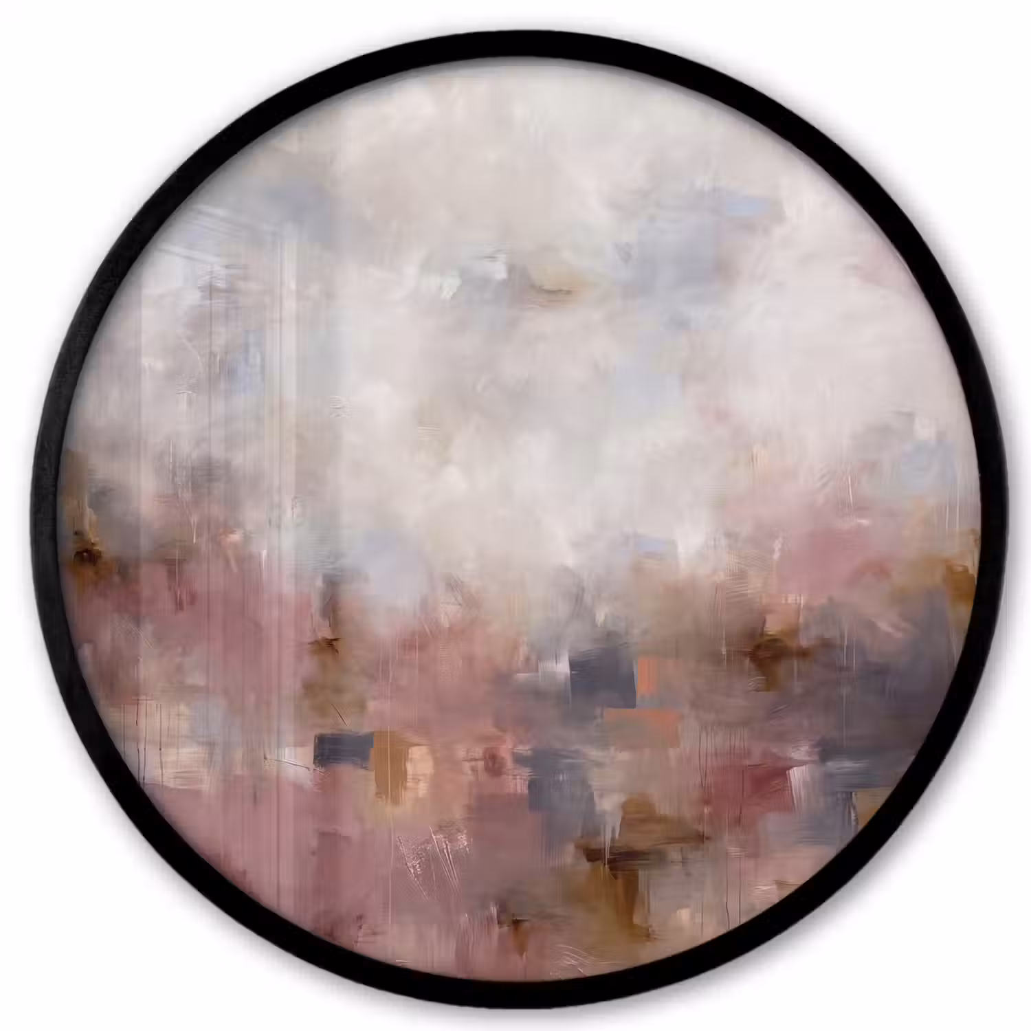 Abstract - Vloeiend - Kunst - Modern - Beige Fotolijst rond zonder passe partout klein -3d