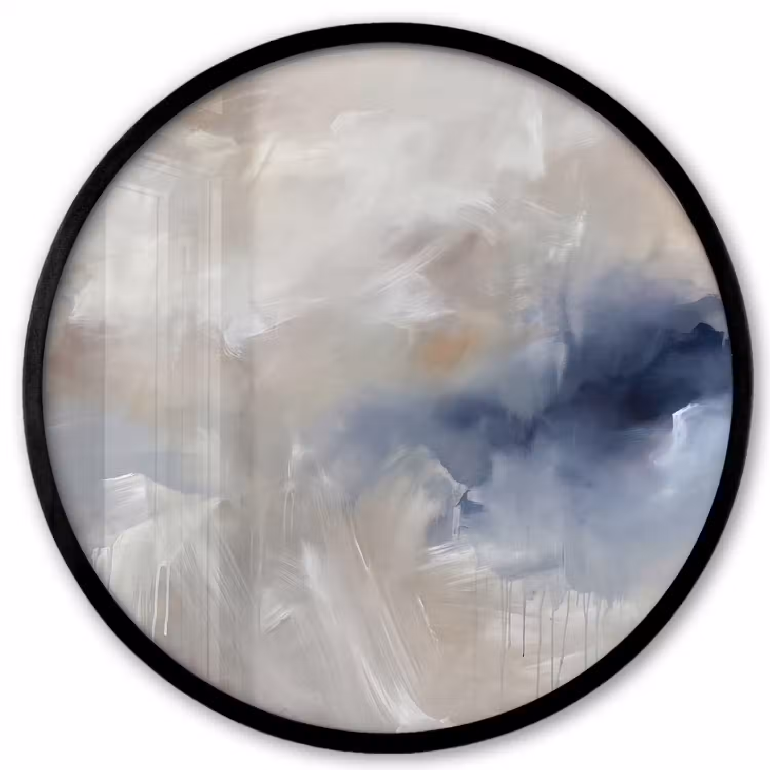 Abstract - Wolken - Sfeer - Modern - Beige Fotolijst rond zonder passe partout klein -3d