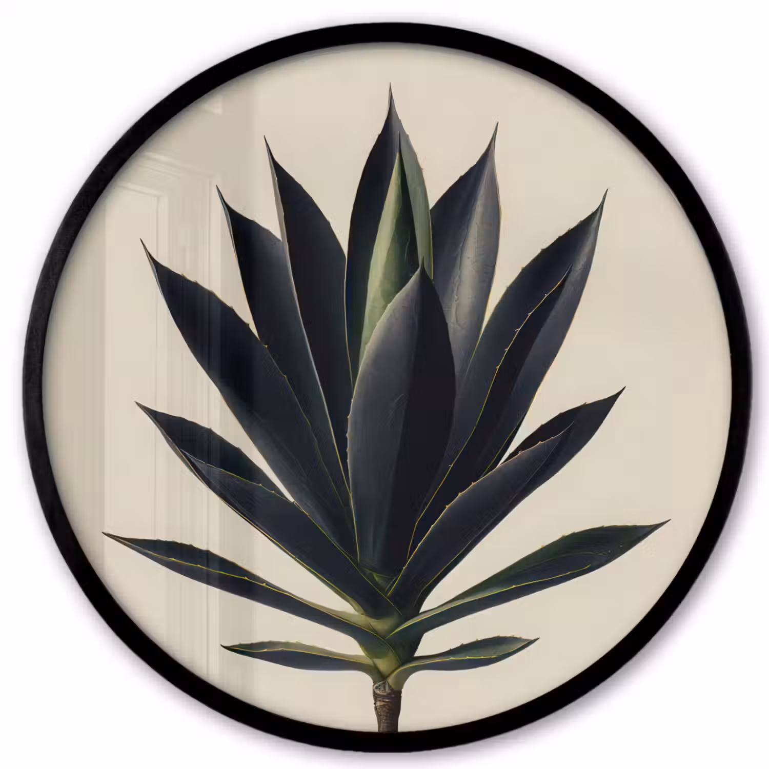 Agaveplant - Symmetrisch - Groen Fotolijst rond zonder passe partout klein -3d