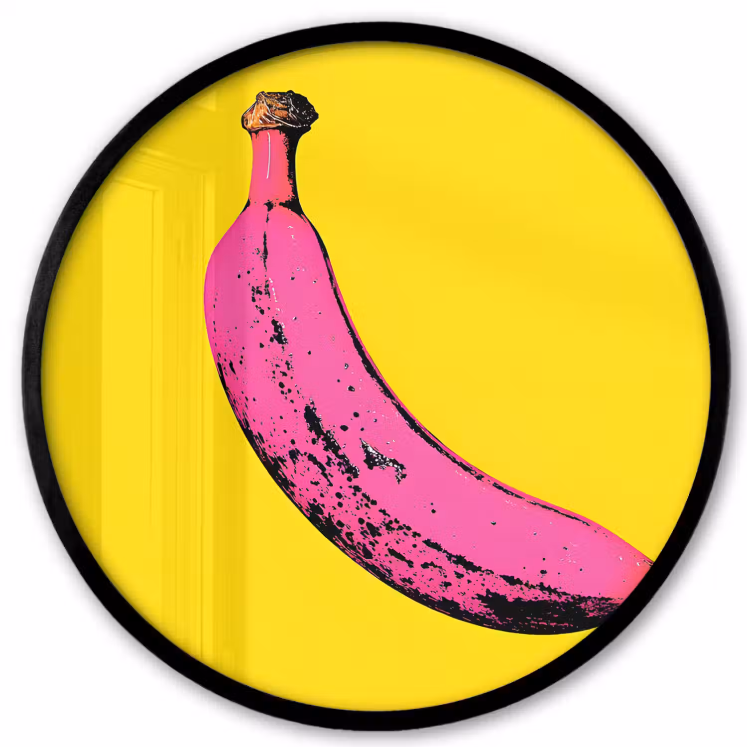 Banaan - Grafisch - Geel Fotolijst rond zonder passe partout klein -3d