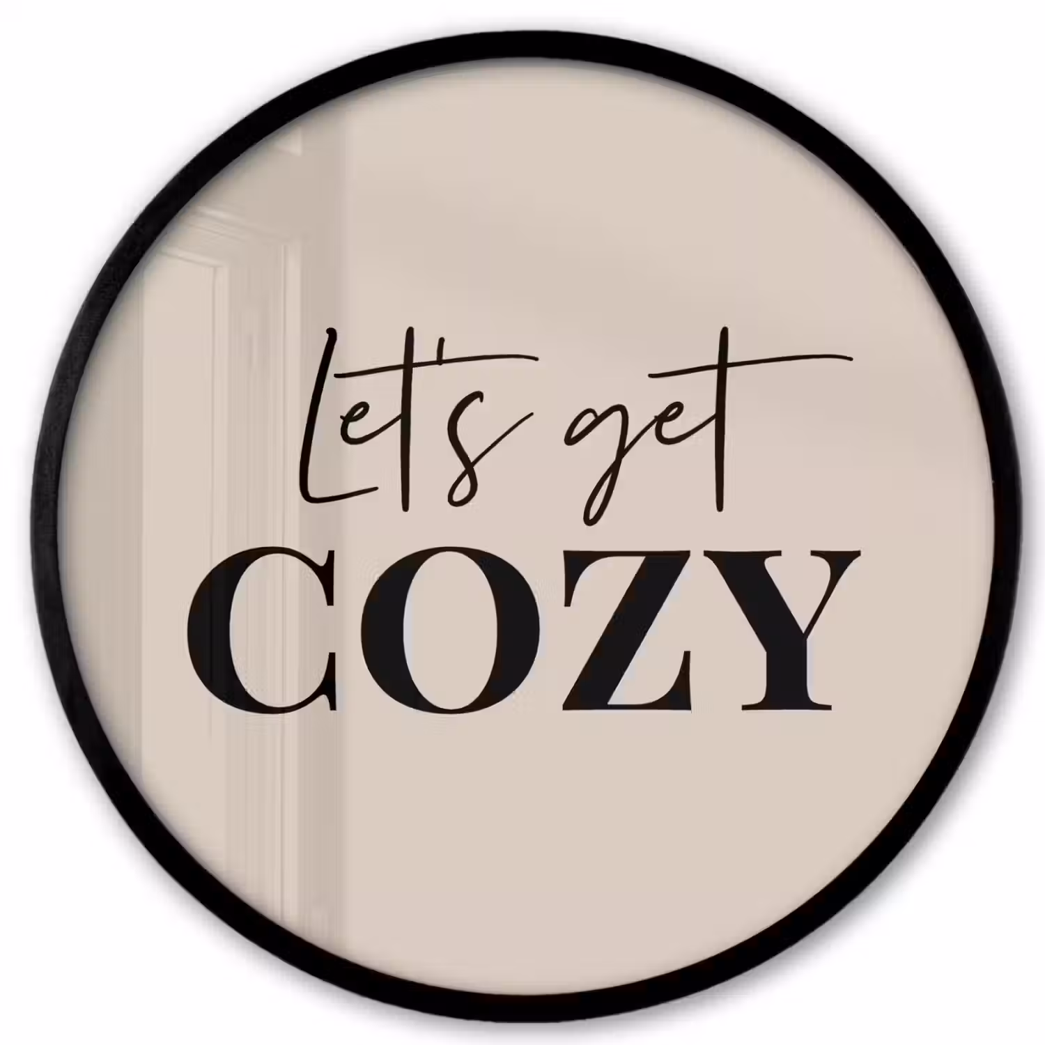 Beige - Winter - Quote - Cozy Fotolijst rond zonder passe partout klein -3d