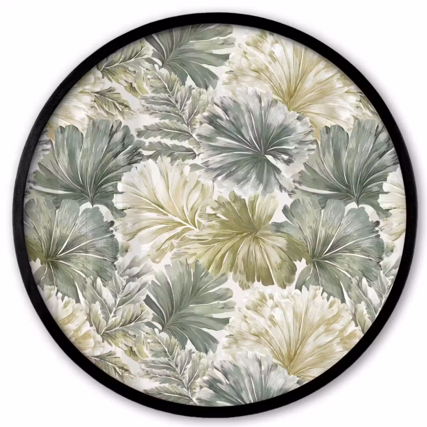 Bladeren - Botanisch - Groen Fotolijst rond zonder passe partout klein 856 -3d