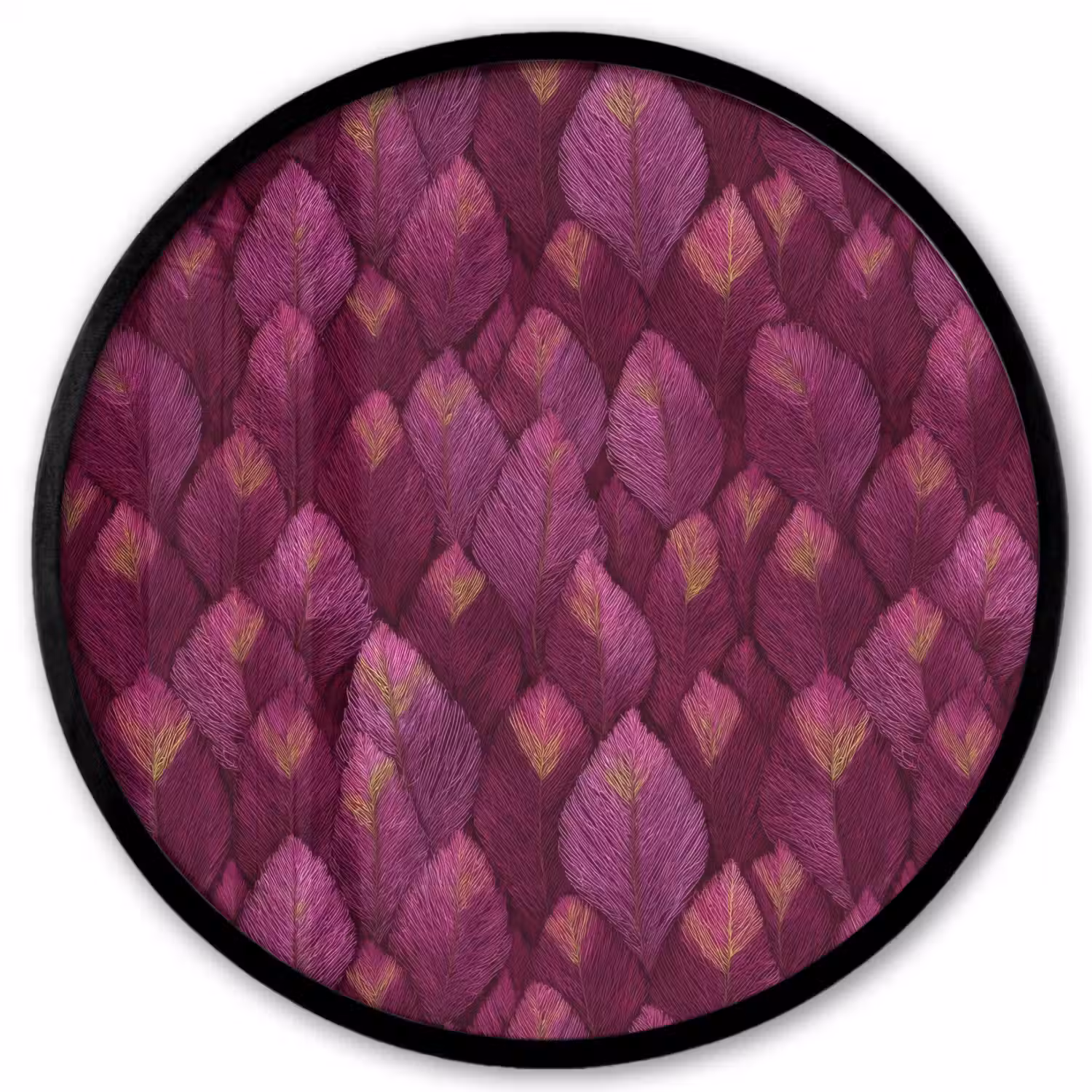 Bladeren - Patroon - Burgundy Fotolijst rond zonder passe partout klein 856 -3d