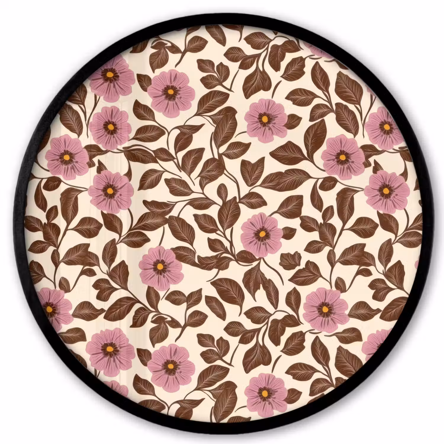 Bloemen - Bladeren - Kleurrijk Fotolijst rond zonder passe partout klein 856 -3d