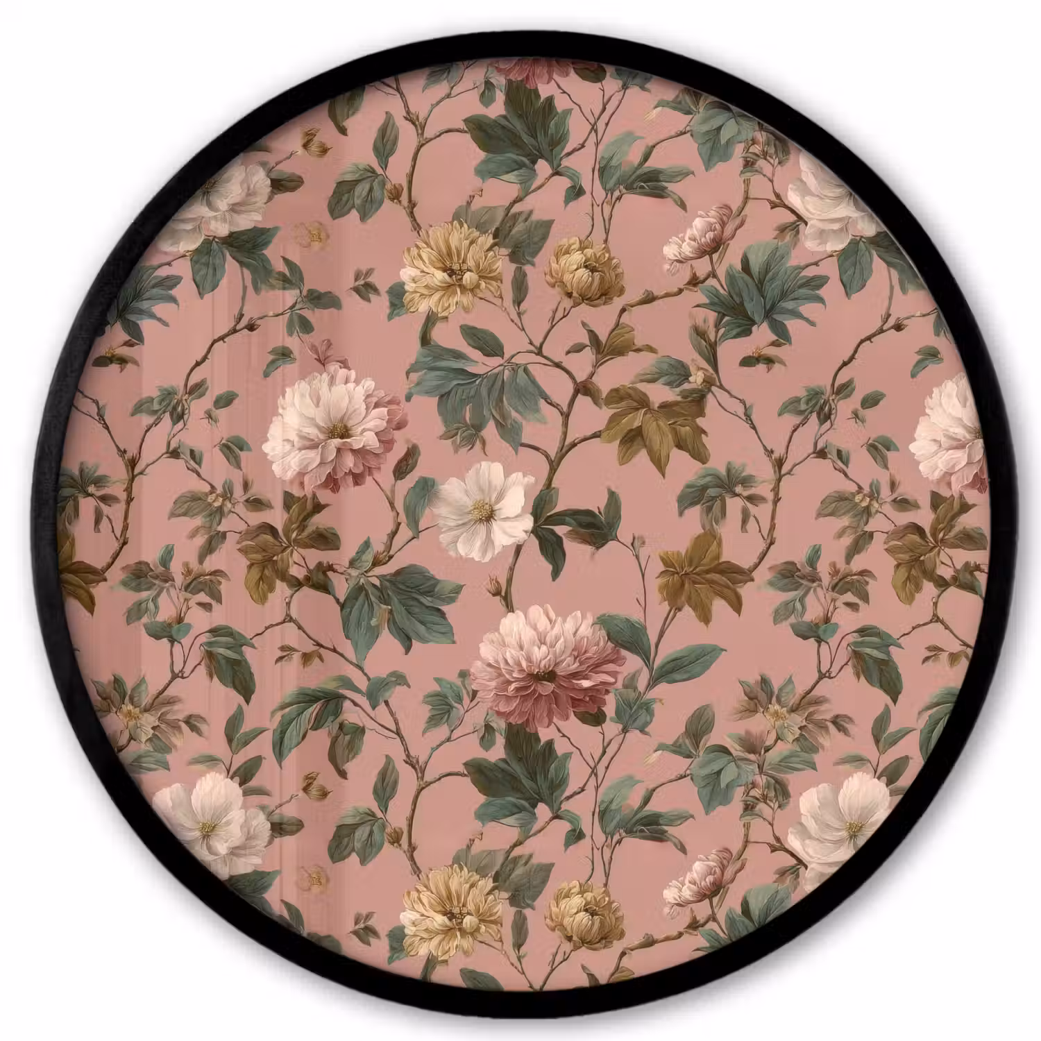 Bloemen - Klassiek - Roze Fotolijst rond zonder passe partout klein 856 -3d