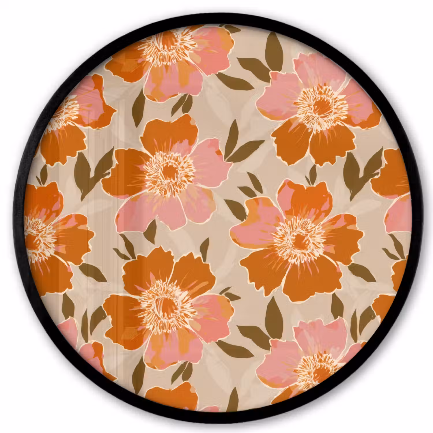 Bloemen - Motief - Retro Fotolijst rond zonder passe partout klein 856 -3d
