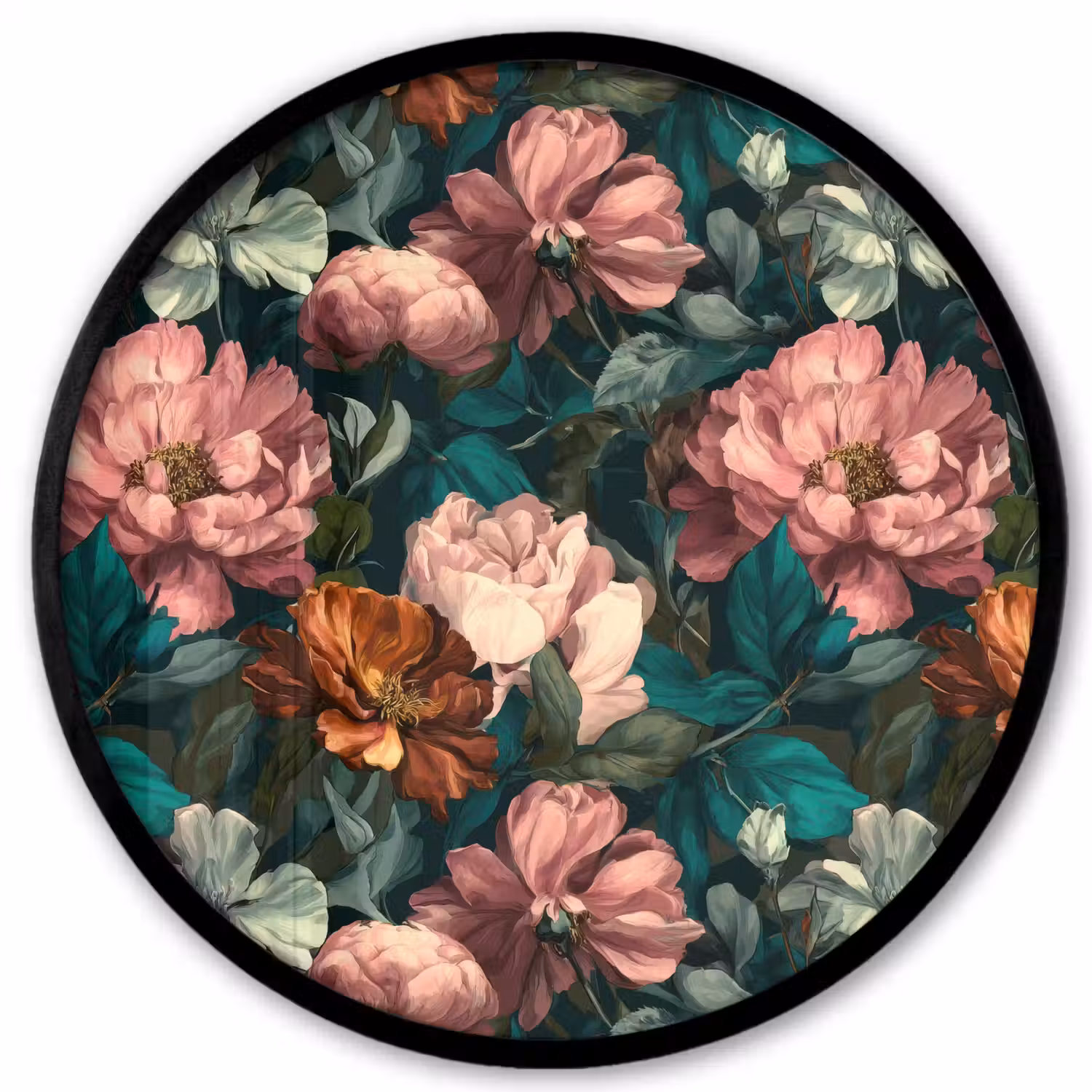 Bloemen - Schilderachtig - Patroon - Roze Fotolijst rond zonder passe partout klein 856 -3d