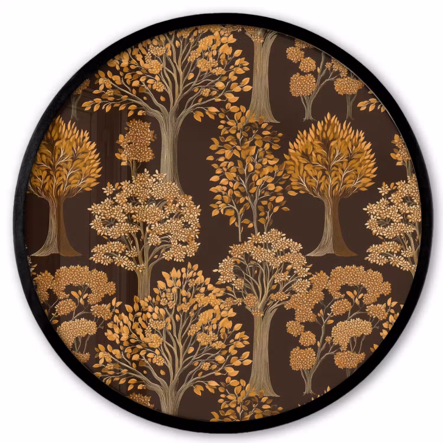 Bomen - Patroon - Bruin Fotolijst rond zonder passe partout klein 856 -3d