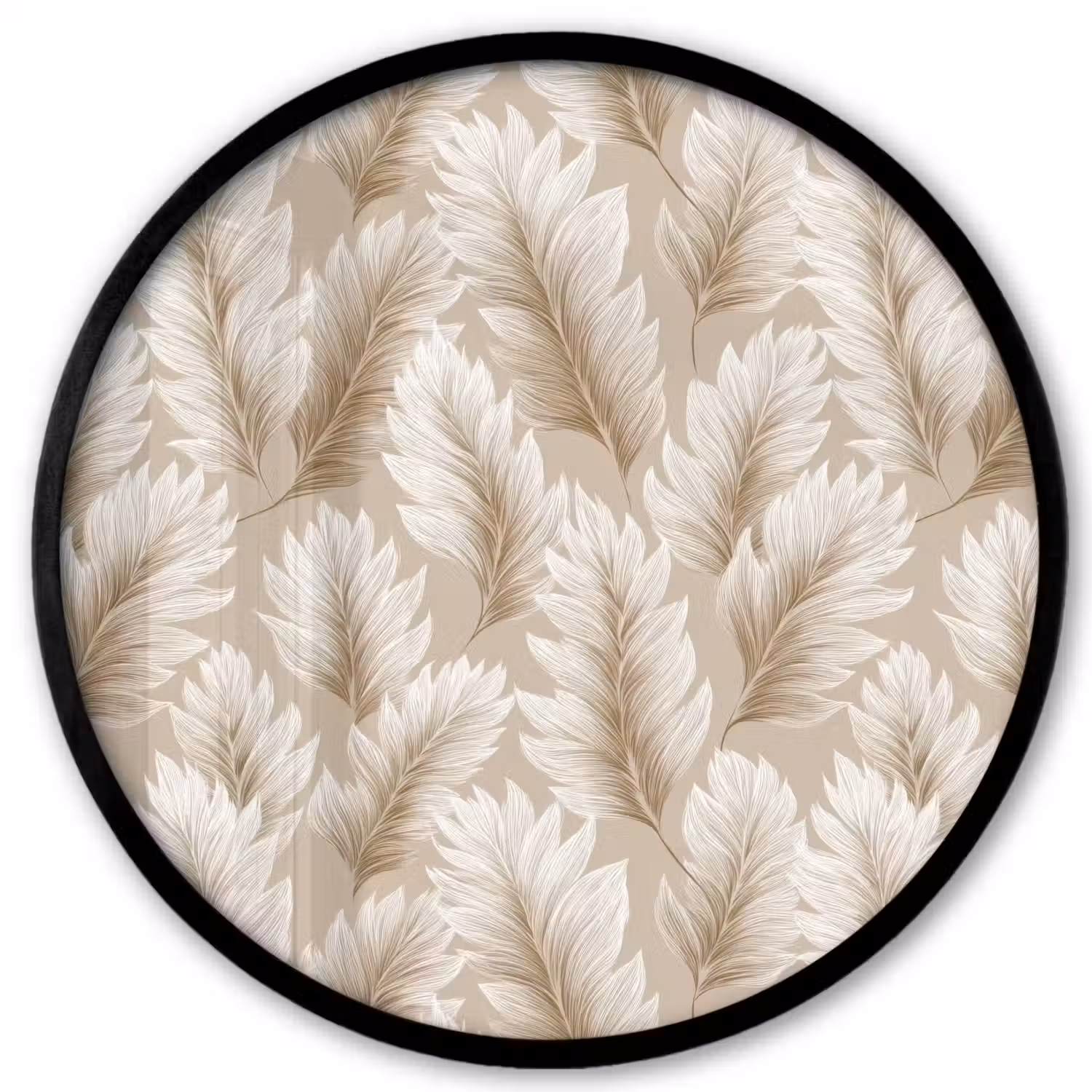 Botanisch - Patroon - Beige Fotolijst rond zonder passe partout klein 856 -3d