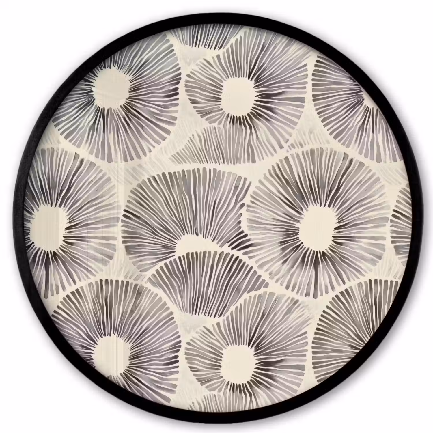 Cirkels - Patroon - Zwart Fotolijst rond zonder passe partout klein 856 -3d