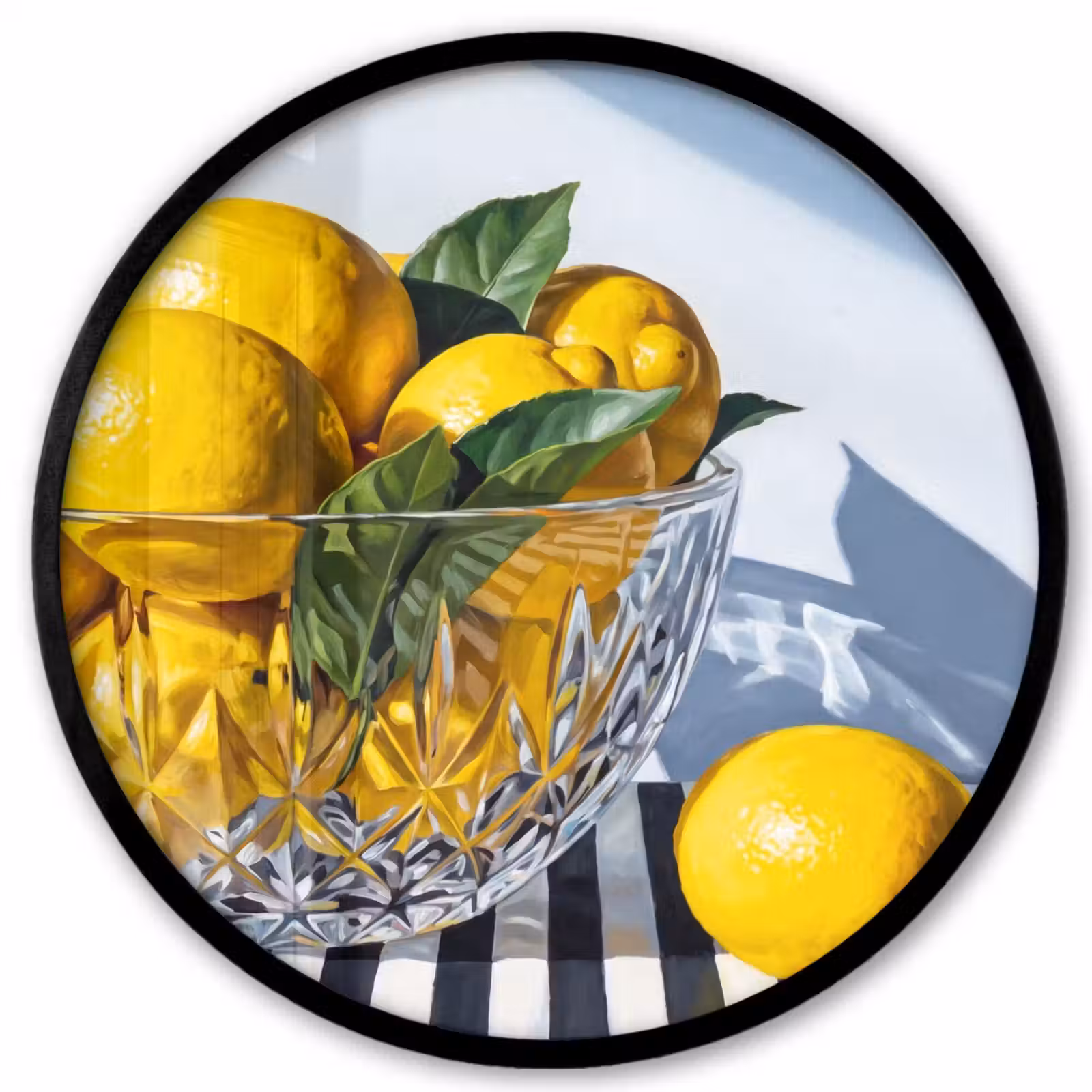 Ronde fotolijst - Citroenen - Fruit - Geel - Citroenen - Fruit - Geel Fotolijst rond zonder passe partout klein