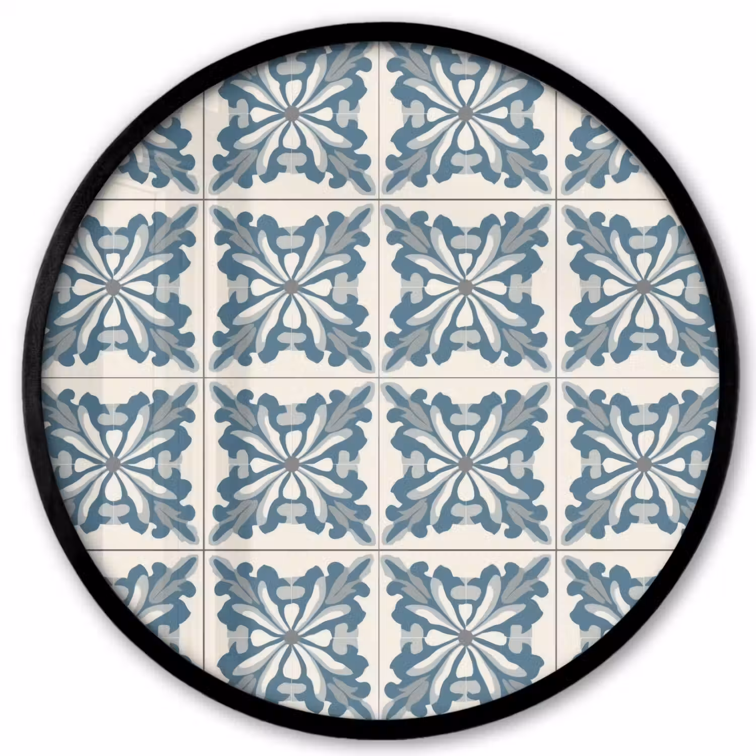 Dessin - Tegel - Blauw Fotolijst rond zonder passe partout klein 856 -3d