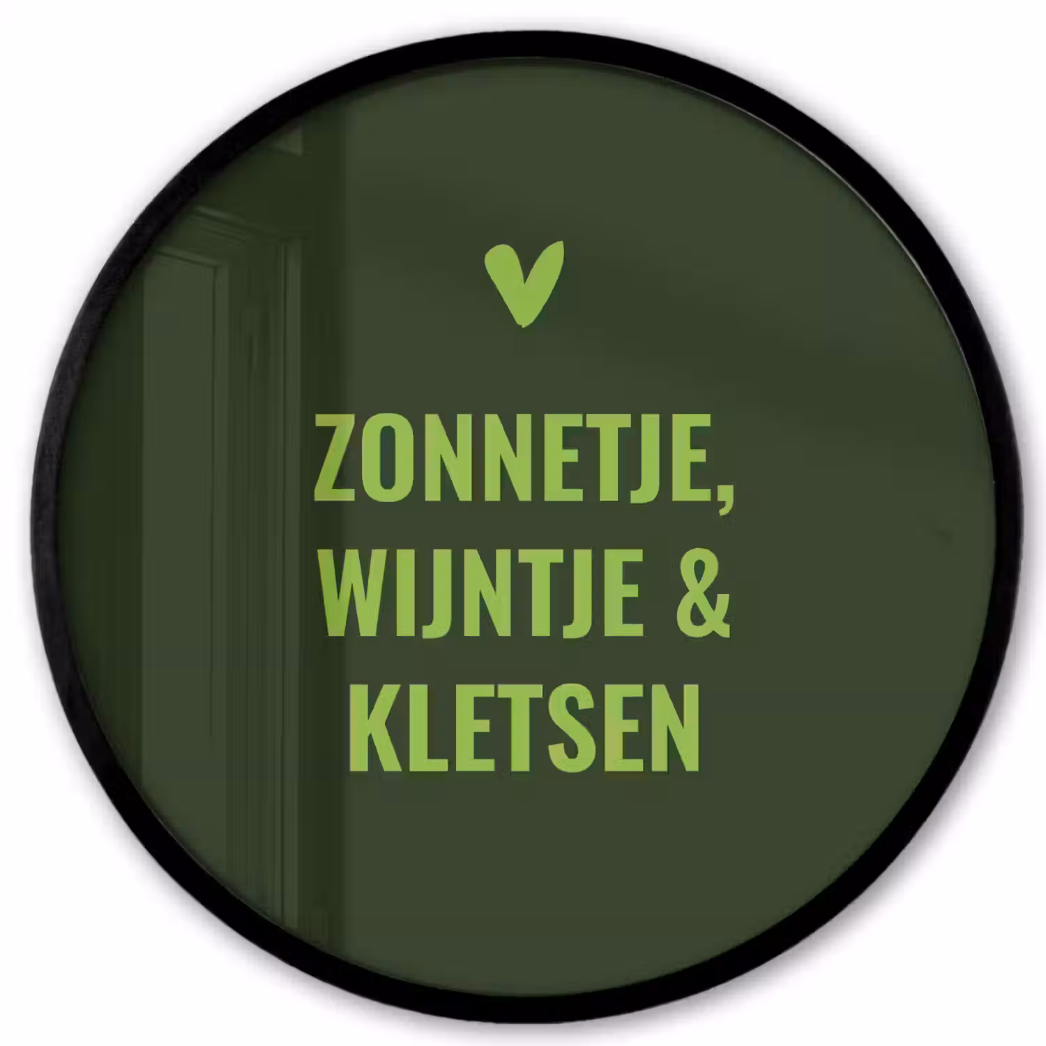 Donkergroen - Quote - Zon - Zomer Fotolijst rond zonder passe partout klein -3d