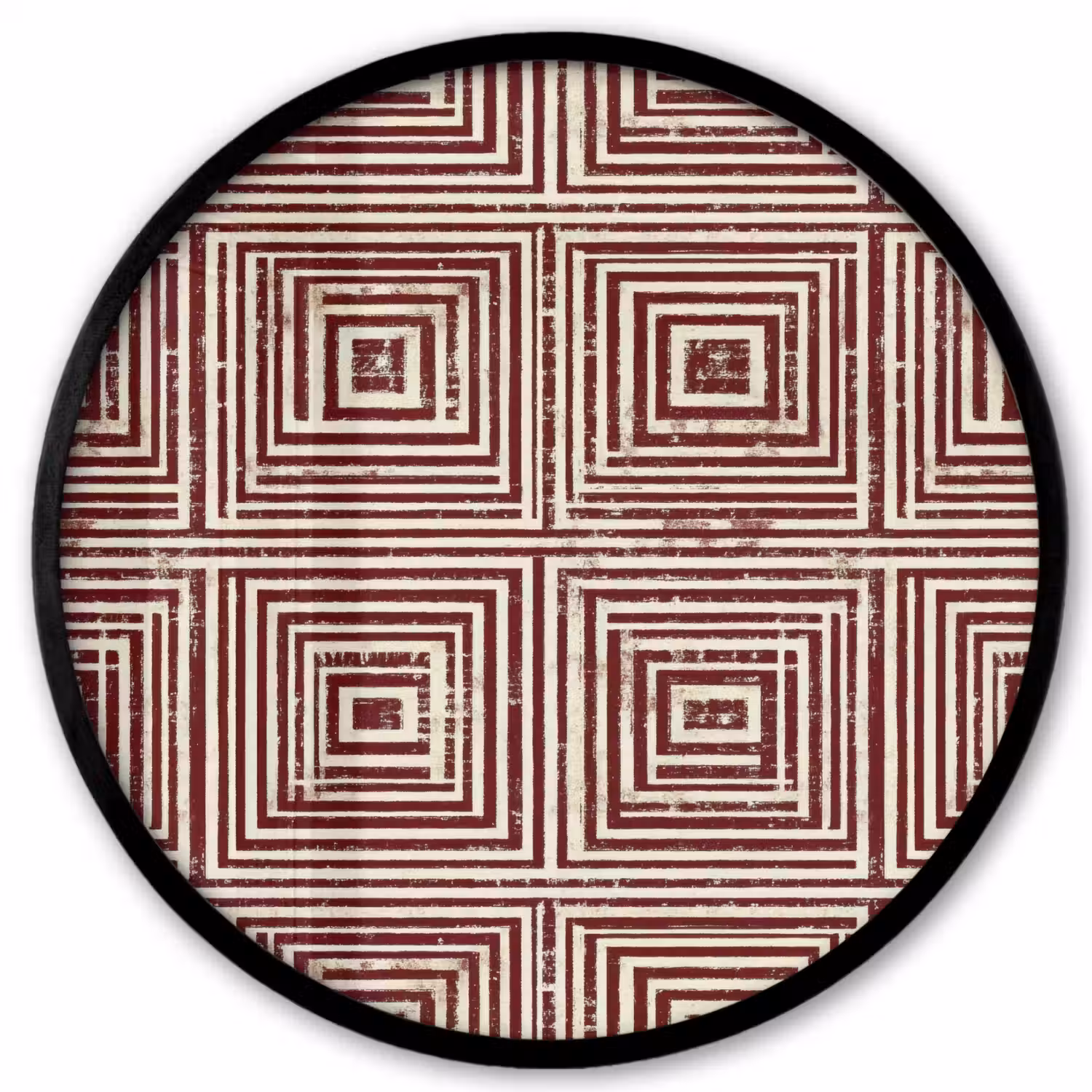 Geometrisch - Patroon - Rood Fotolijst rond zonder passe partout klein 856 -3d