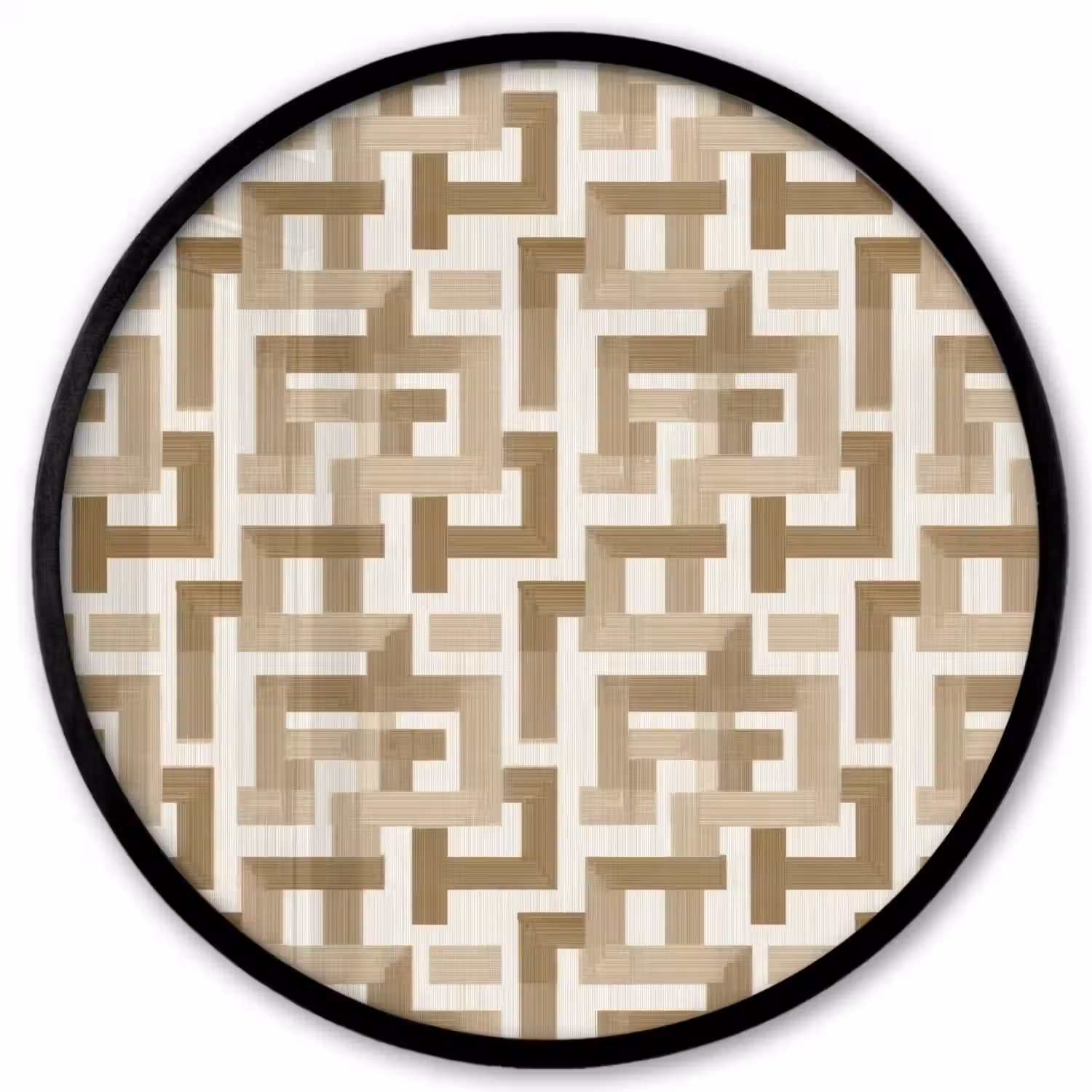 Geometrisch - Retro - Bruin Fotolijst rond zonder passe partout klein 856 -3d