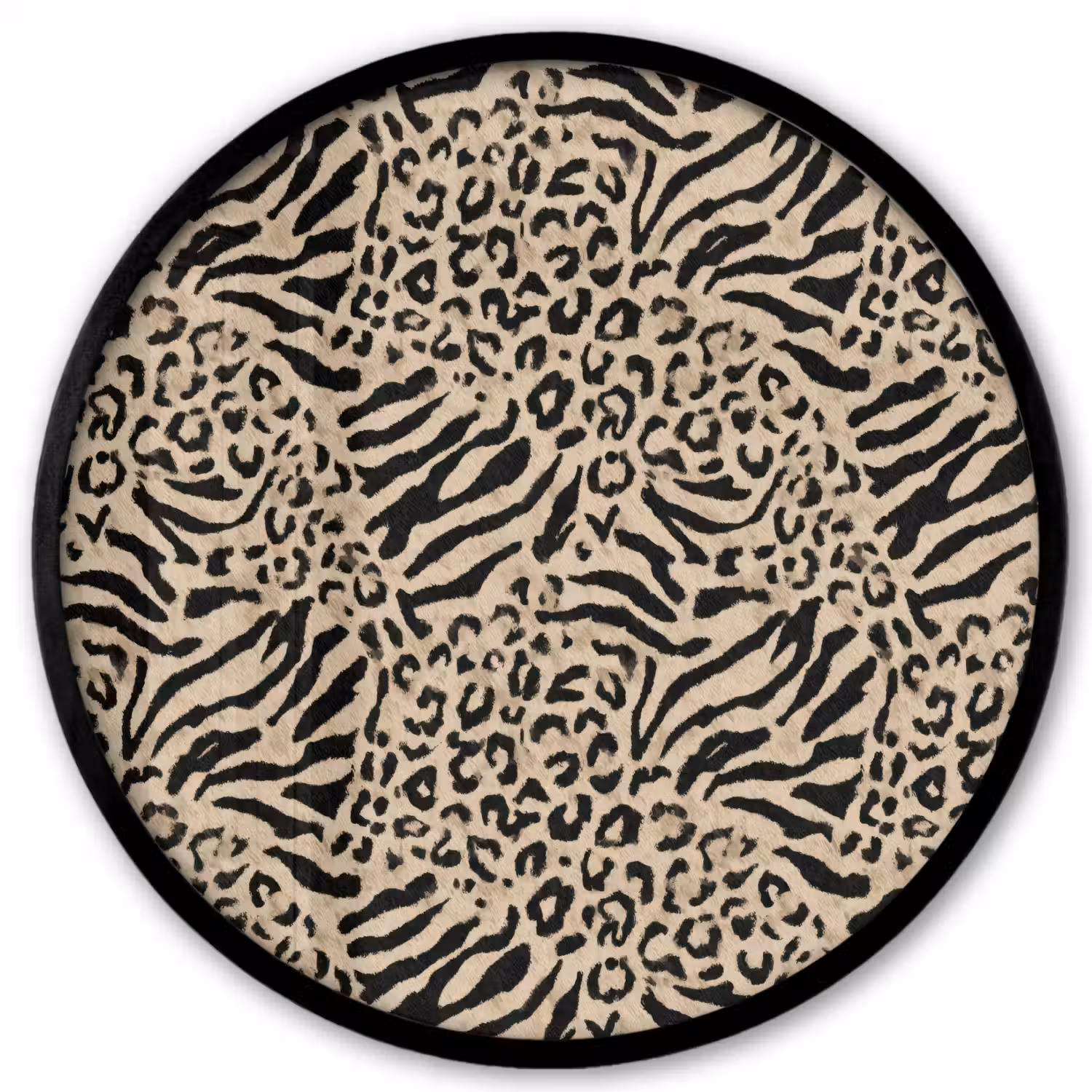 Giraf - Zebra - Motief - Bruin Fotolijst rond zonder passe partout klein 856 -3d