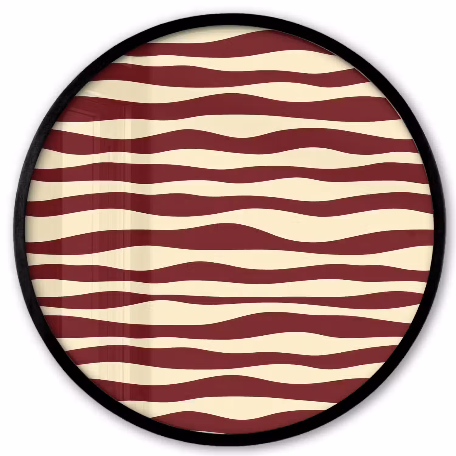 Golven - Rood - Patroon - Crème Fotolijst rond zonder passe partout klein 856 -3d
