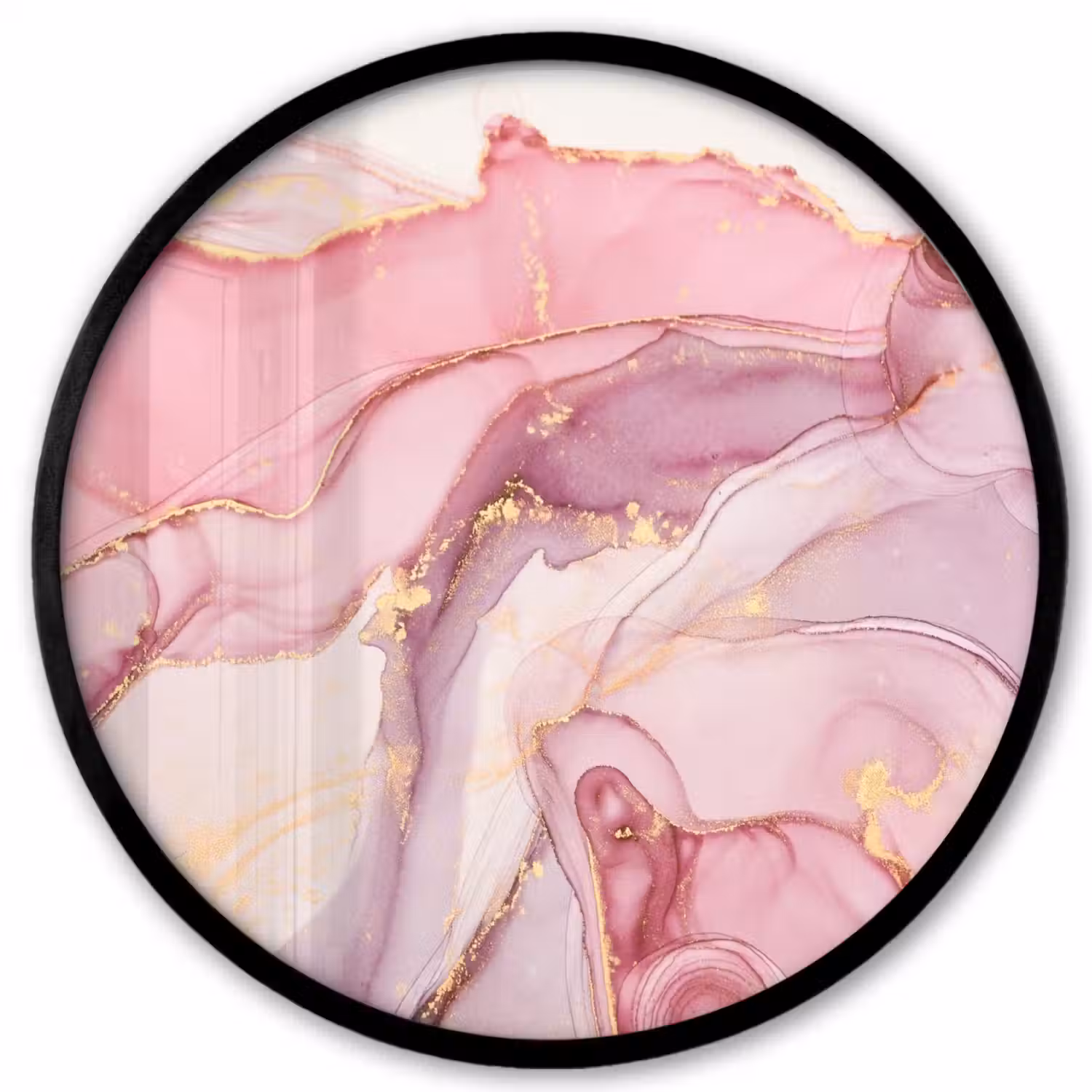 Goud - Marmer - Roze Fotolijst rond zonder passe partout klein -3d