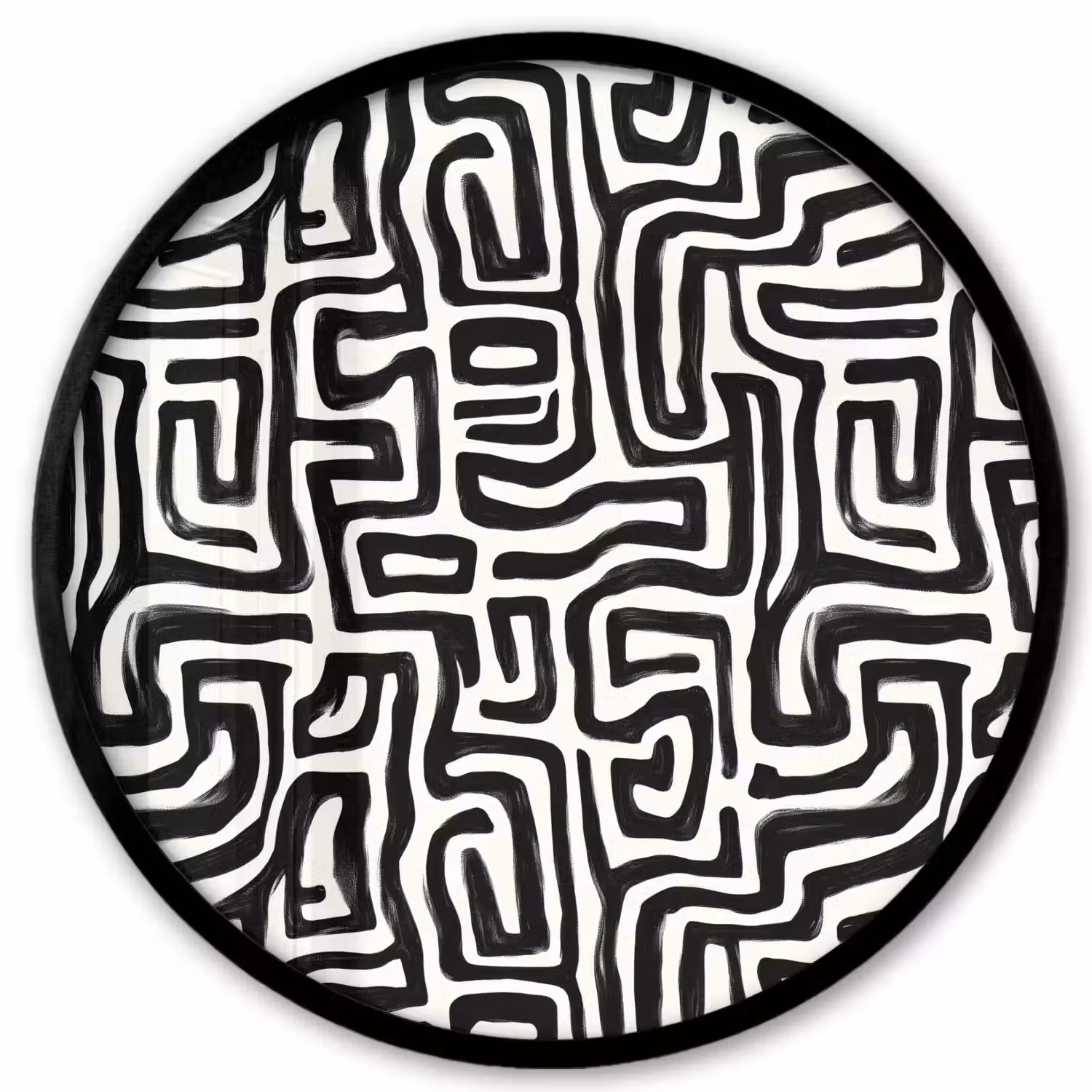 Grafisch - Lijnen - Zwart - Wit Fotolijst rond zonder passe partout klein 856 -3d