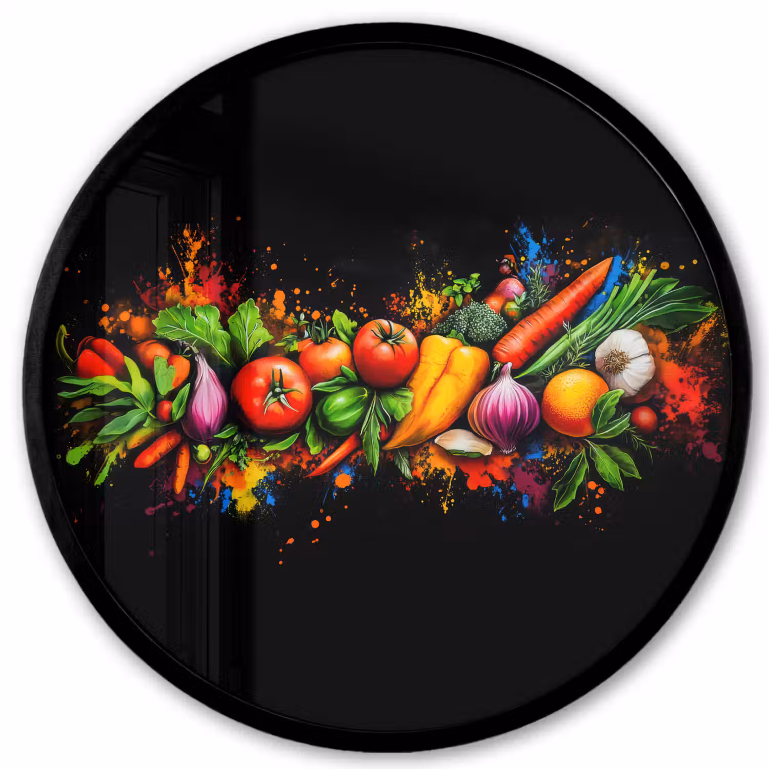 Groente - Eten - Kruiden - Graffiti - Koken Fotolijst rond zonder passe partout klein -3d