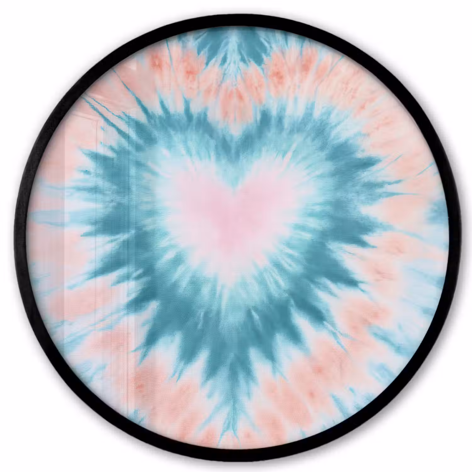 Hartvormig - Tie dye - Pasteltinten - Lichtgroen Fotolijst rond zonder passe partout klein -3d