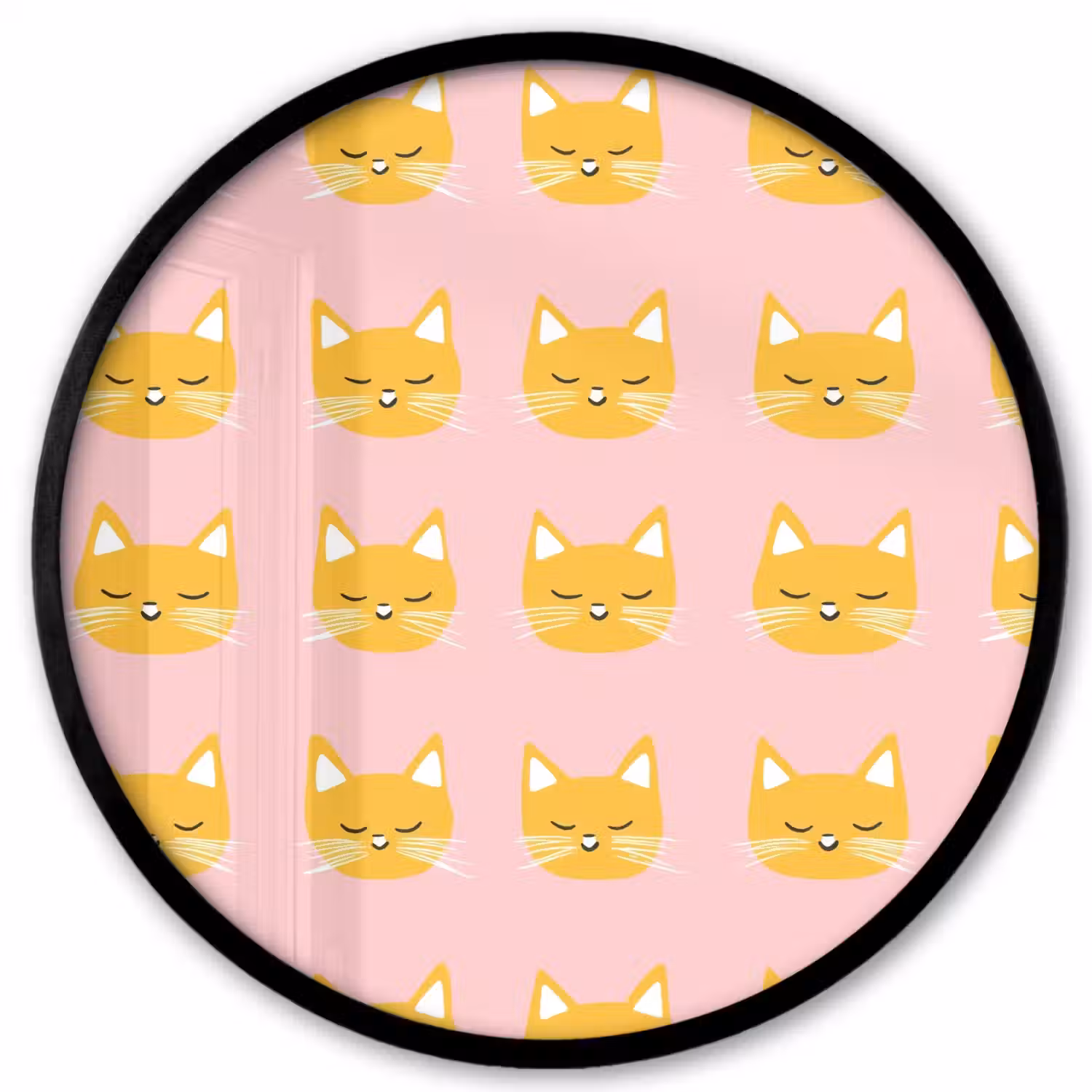 Katten - Patroon - Roze Fotolijst rond zonder passe partout klein 856 -3d