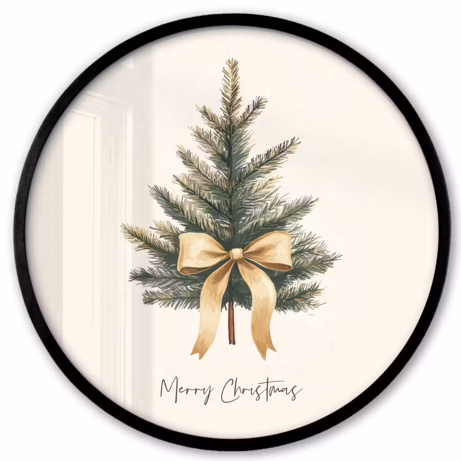 Kerstboom - Kerst - Merry Christmas - Beige Fotolijst rond zonder passe partout klein -3d