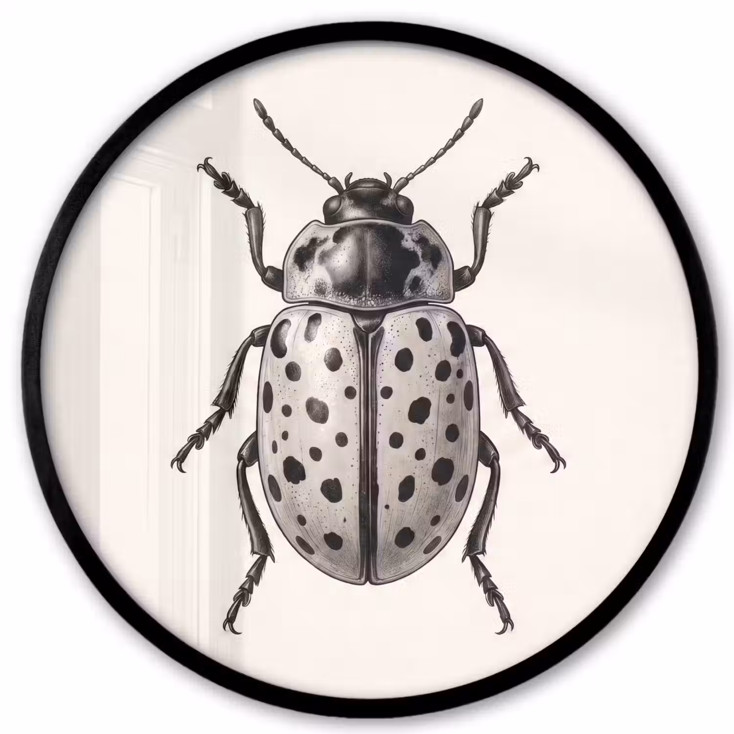 Kever - Insect - Vintage Fotolijst rond zonder passe partout klein -3d