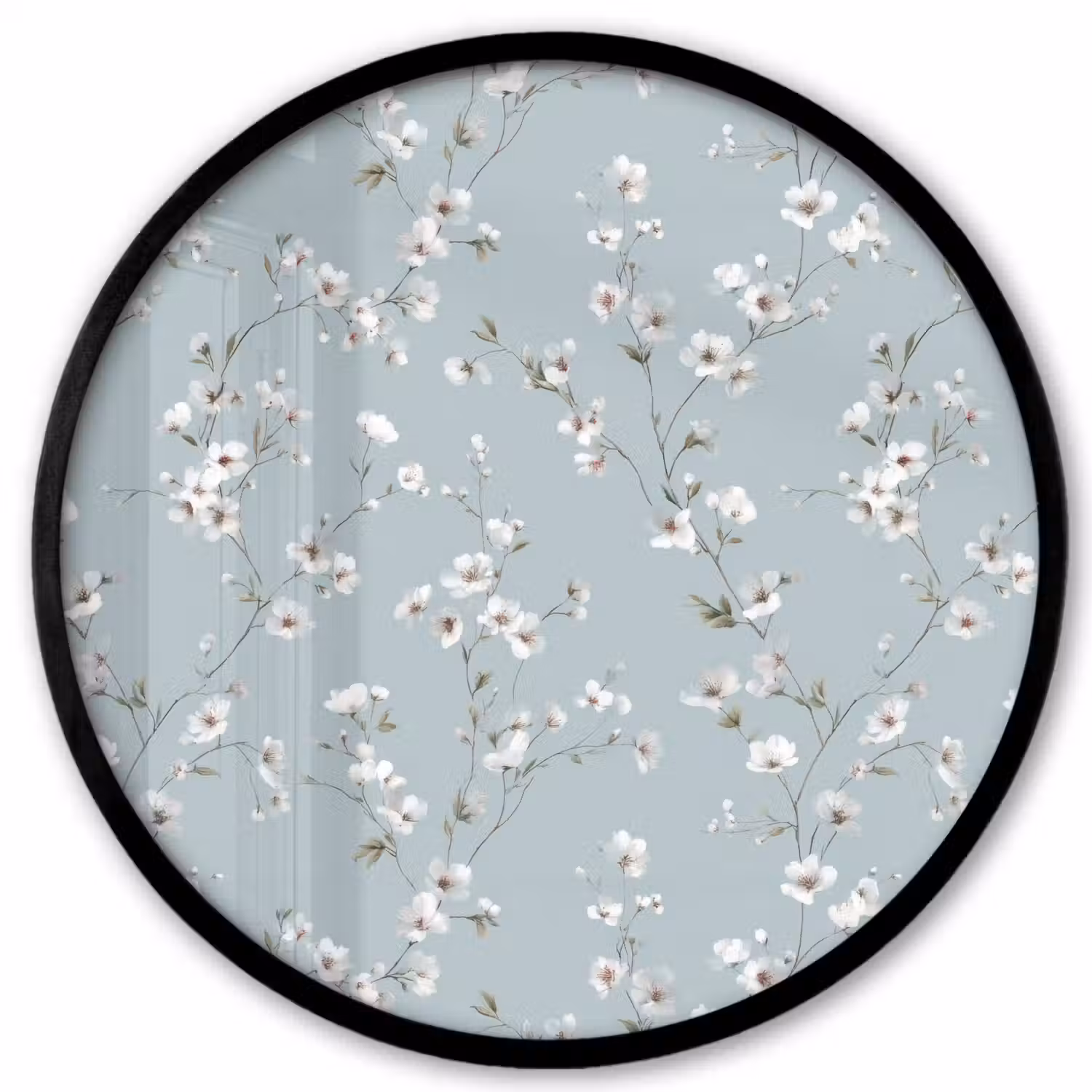 Klassiek - Bloemen - Blauw Fotolijst rond zonder passe partout klein 856 -3d