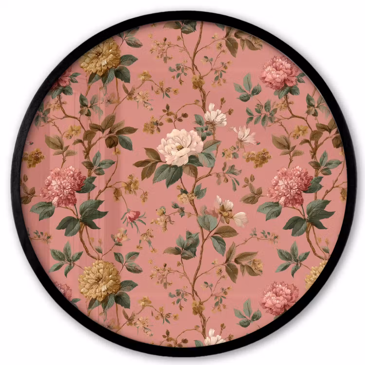 Klassiek - Botanisch - Roze Fotolijst rond zonder passe partout klein 856 -3d