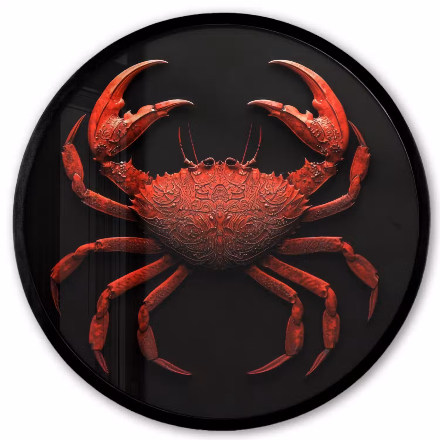 Krab - Rood - Vissen - Schaaldieren Fotolijst rond zonder passe partout klein -3d