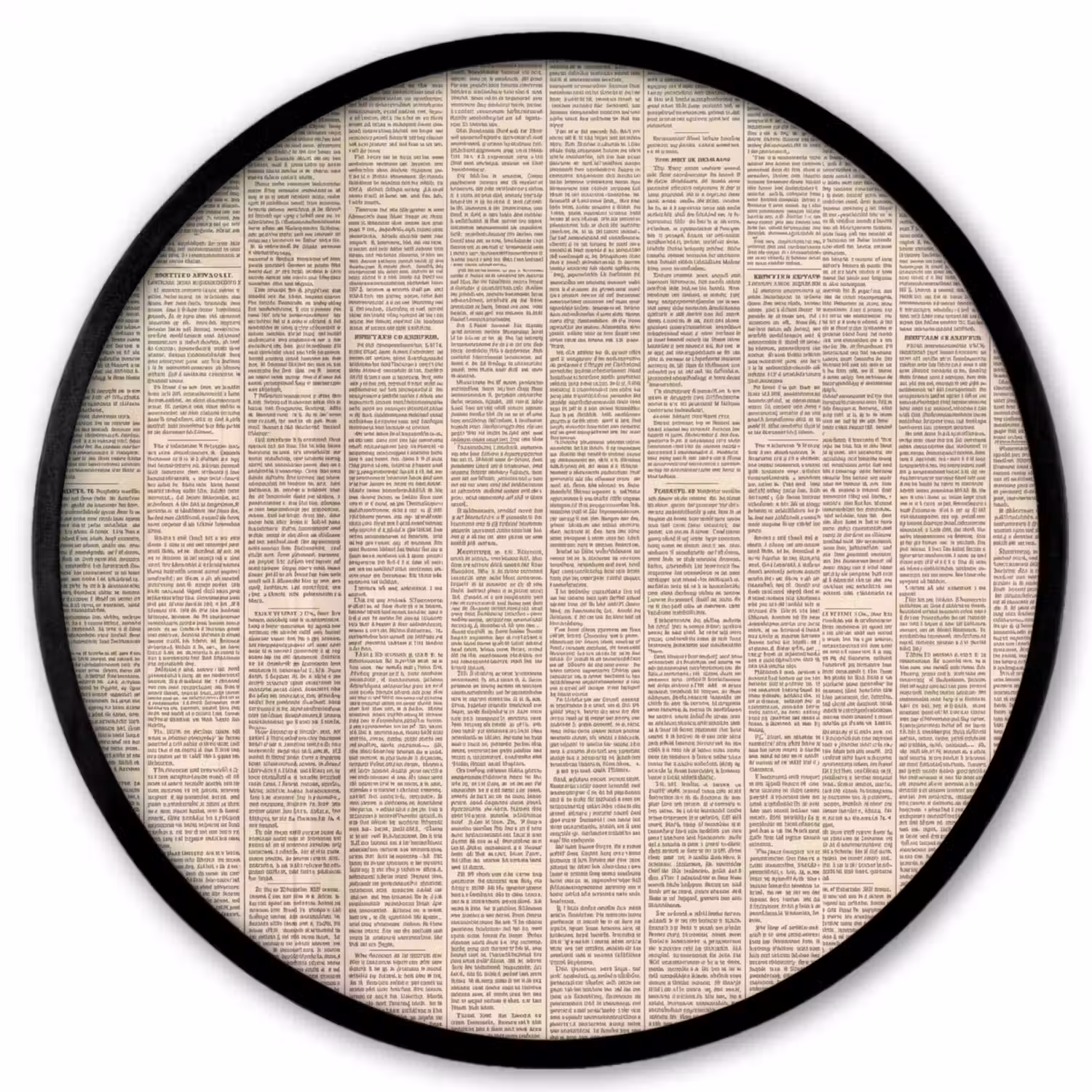 Krant - Nieuws - Historisch - Vintage - Beige Fotolijst rond zonder passe partout klein -3d