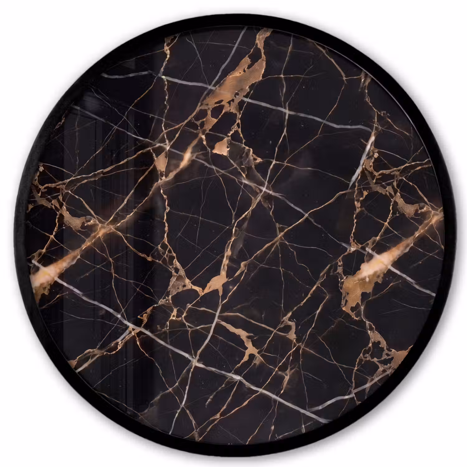 Marmer - Goud - Abstract - Zwart Fotolijst rond zonder passe partout klein -3d
