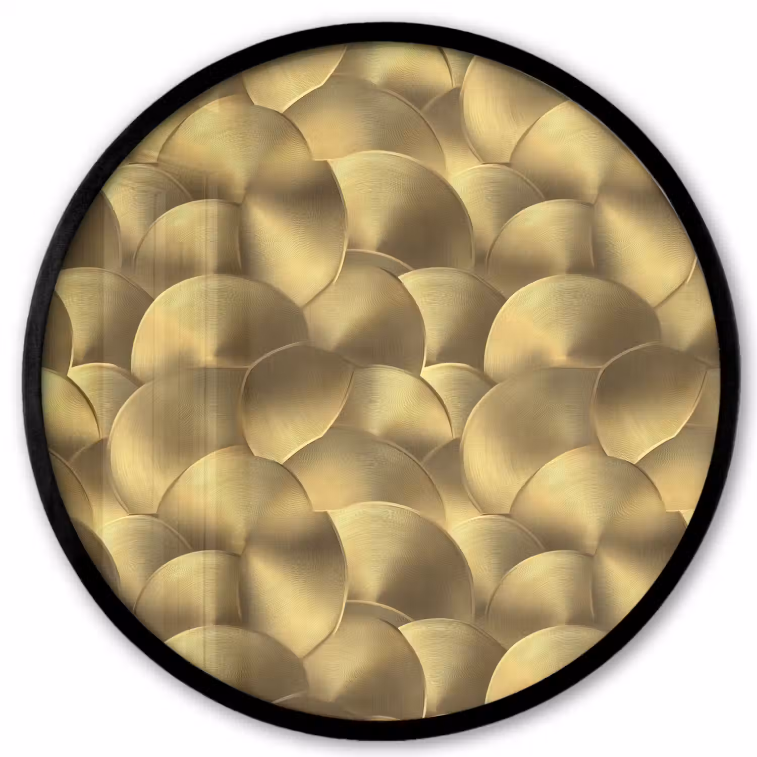 Modern - Cirkel - Goud Fotolijst rond zonder passe partout klein 856 -3d