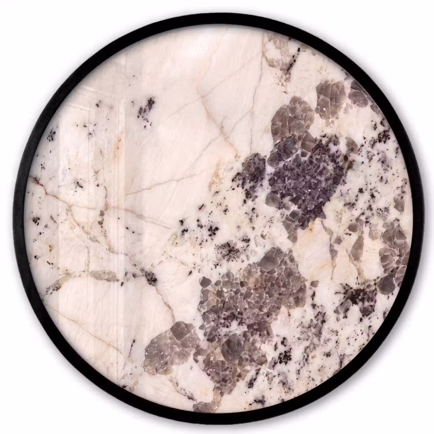 Natuursteen - Patroon - Abstract - Beige - Grijs Fotolijst rond zonder passe partout klein -3d