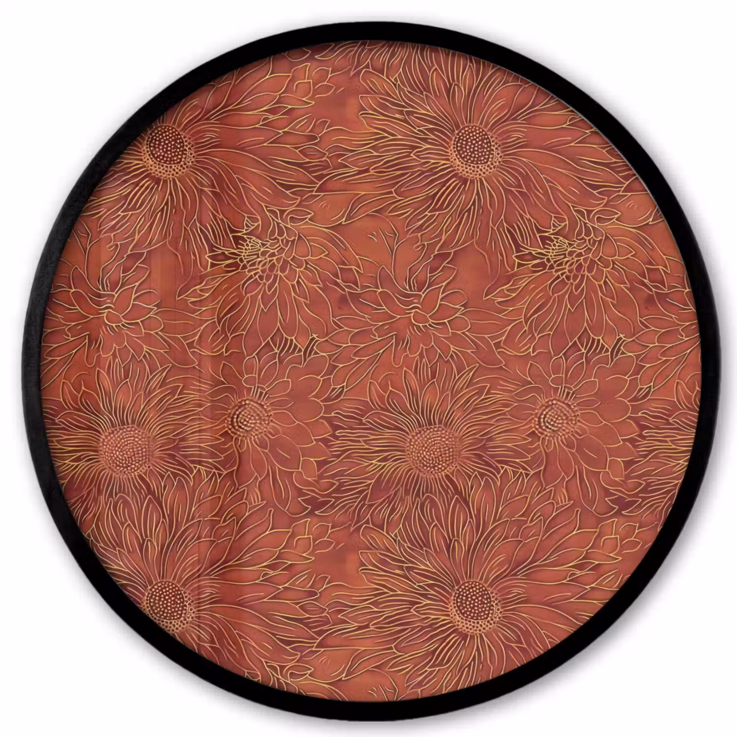 Oosters - Bloemen - Terracotta Fotolijst rond zonder passe partout klein 856 -3d