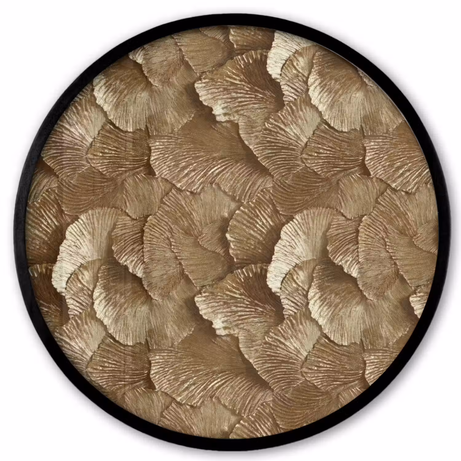 Organisch - Patroon - Bladeren - Goud Fotolijst rond zonder passe partout klein 856 -3d