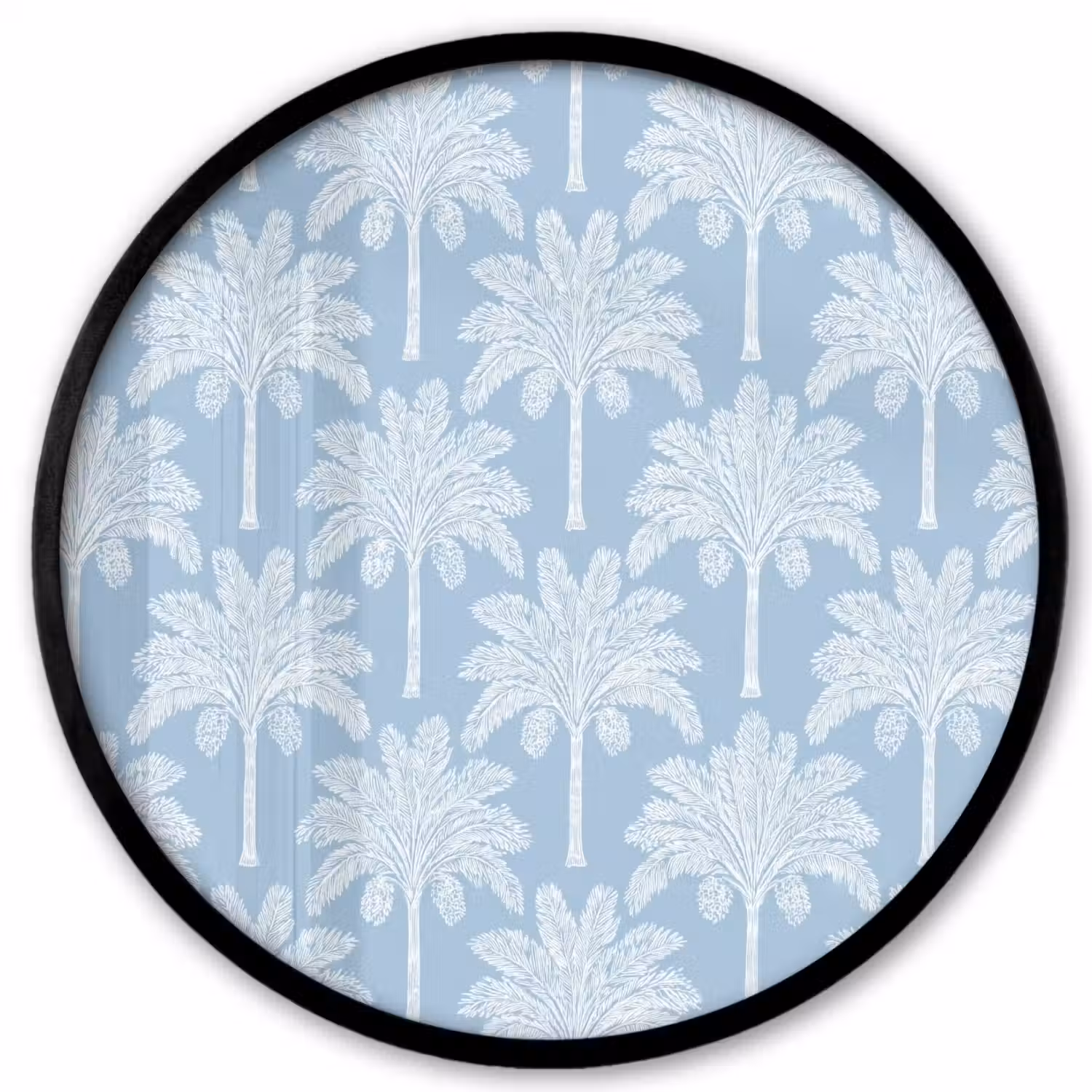 Palmboom - Modern - Blauw Fotolijst rond zonder passe partout klein 856 -3d